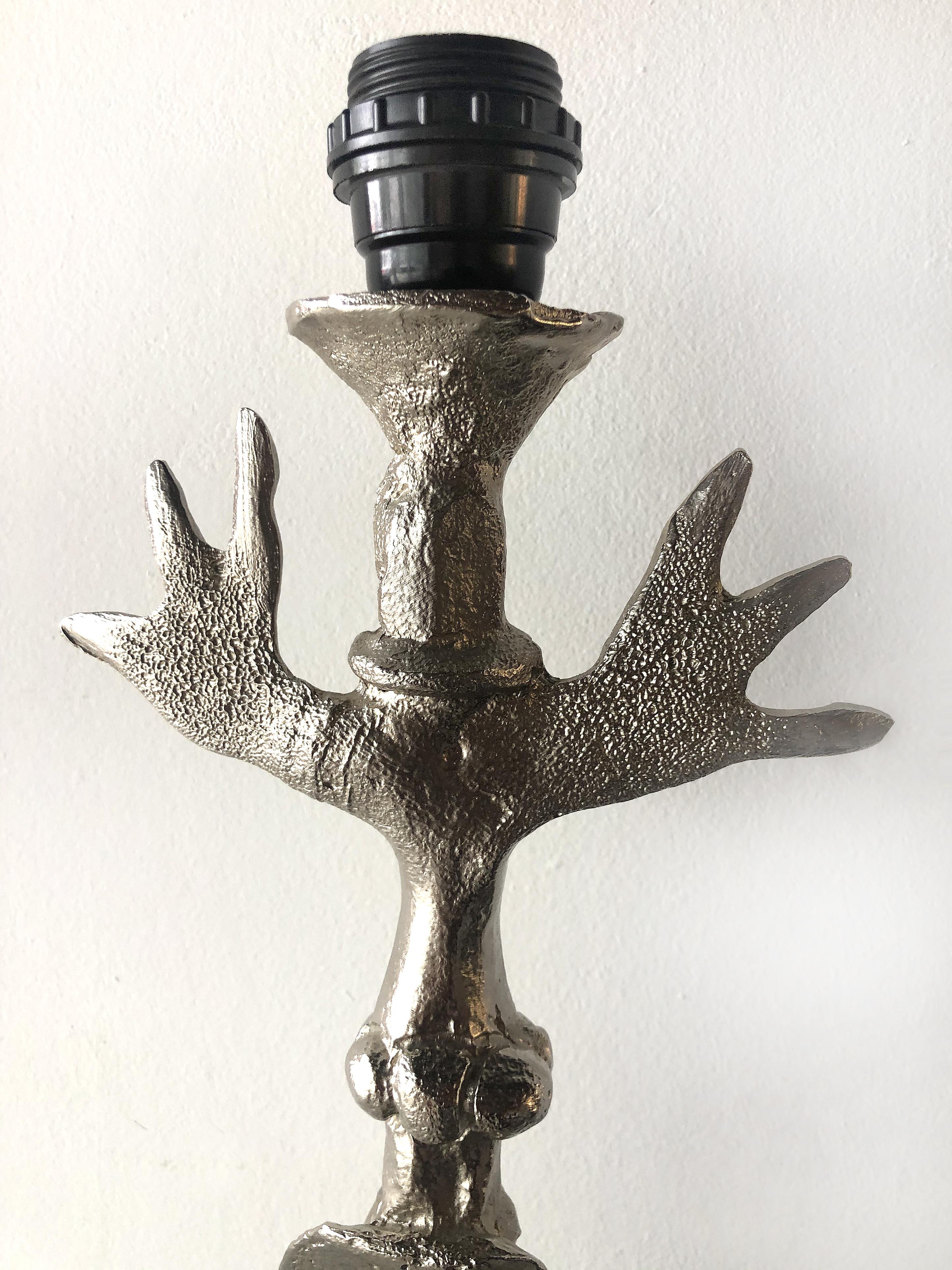 French Pierre Casenove, Fondica Brutalist Bronze TOTEM Lamps, France