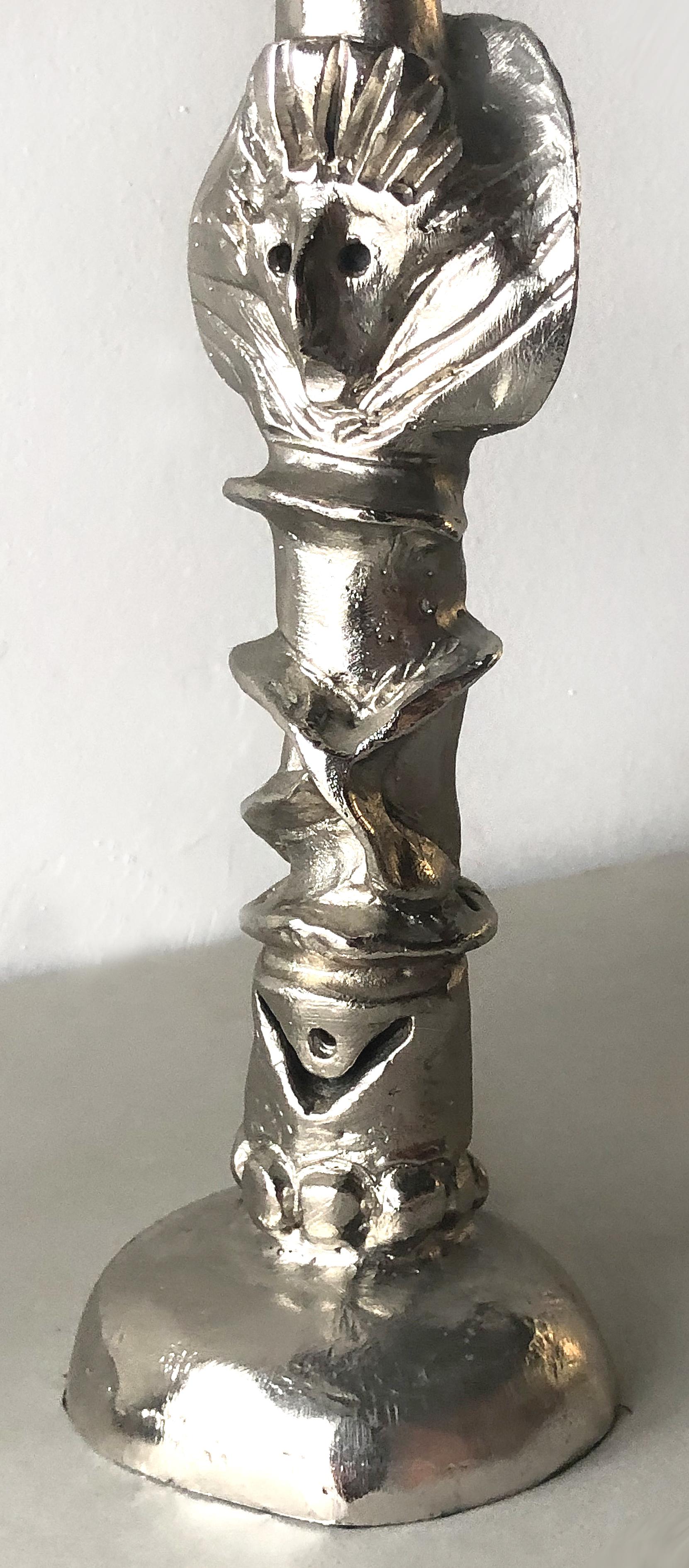 Late 20th Century Pierre Casenove, Fondica Brutalist Bronze TOTEM Lamps, France
