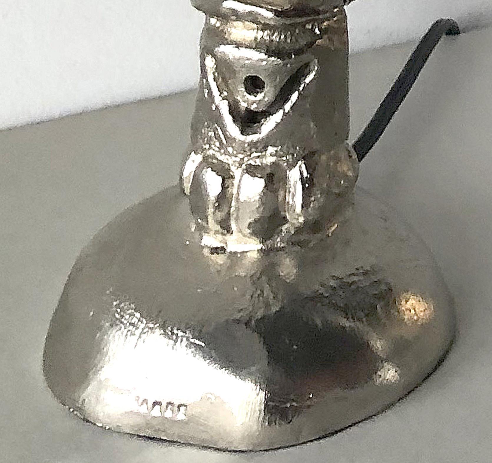 Pierre Casenove, Fondica Brutalist Bronze TOTEM Lamps, France 1