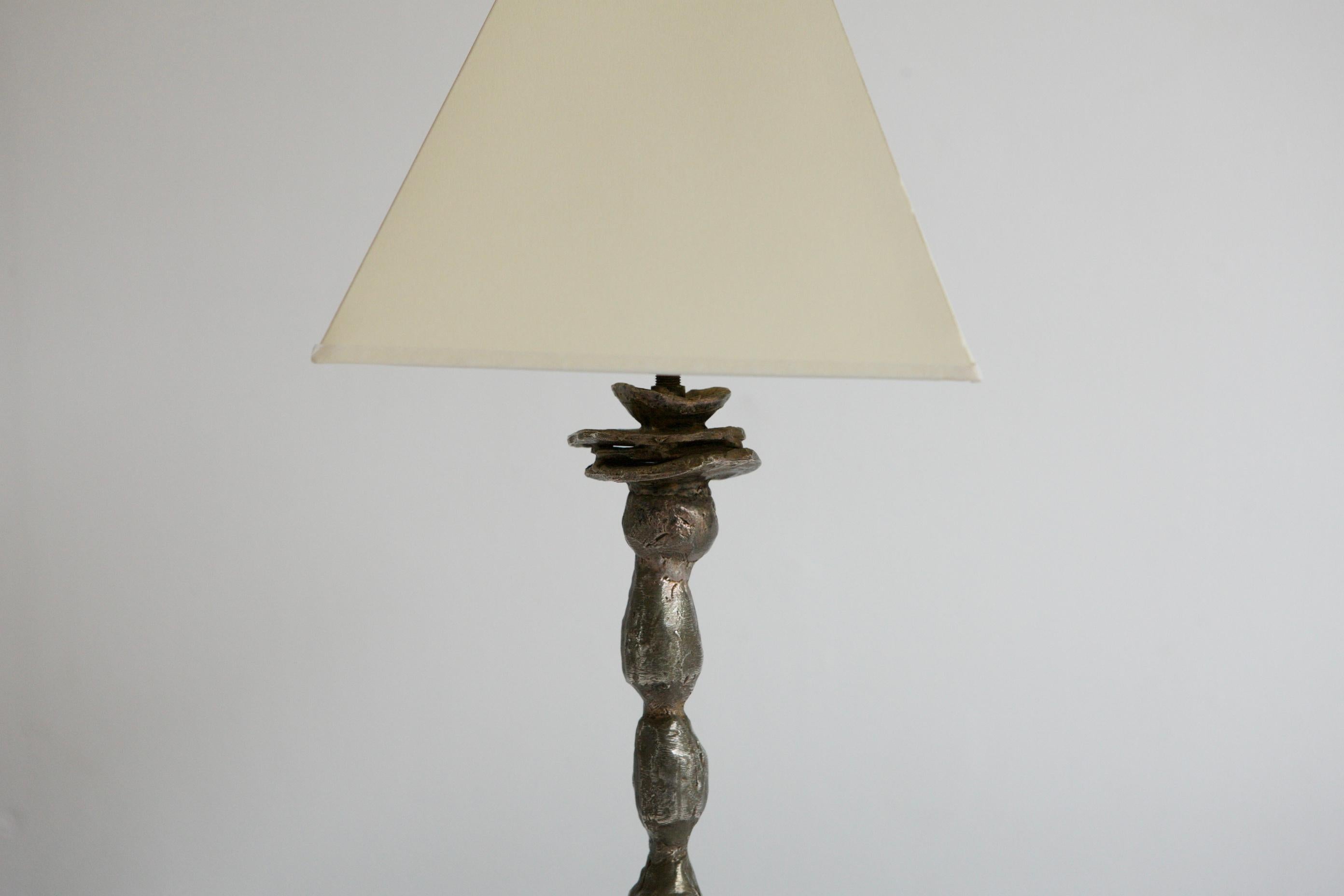 Brutalist Pierre Casenove for Fondica Bronze Lamp