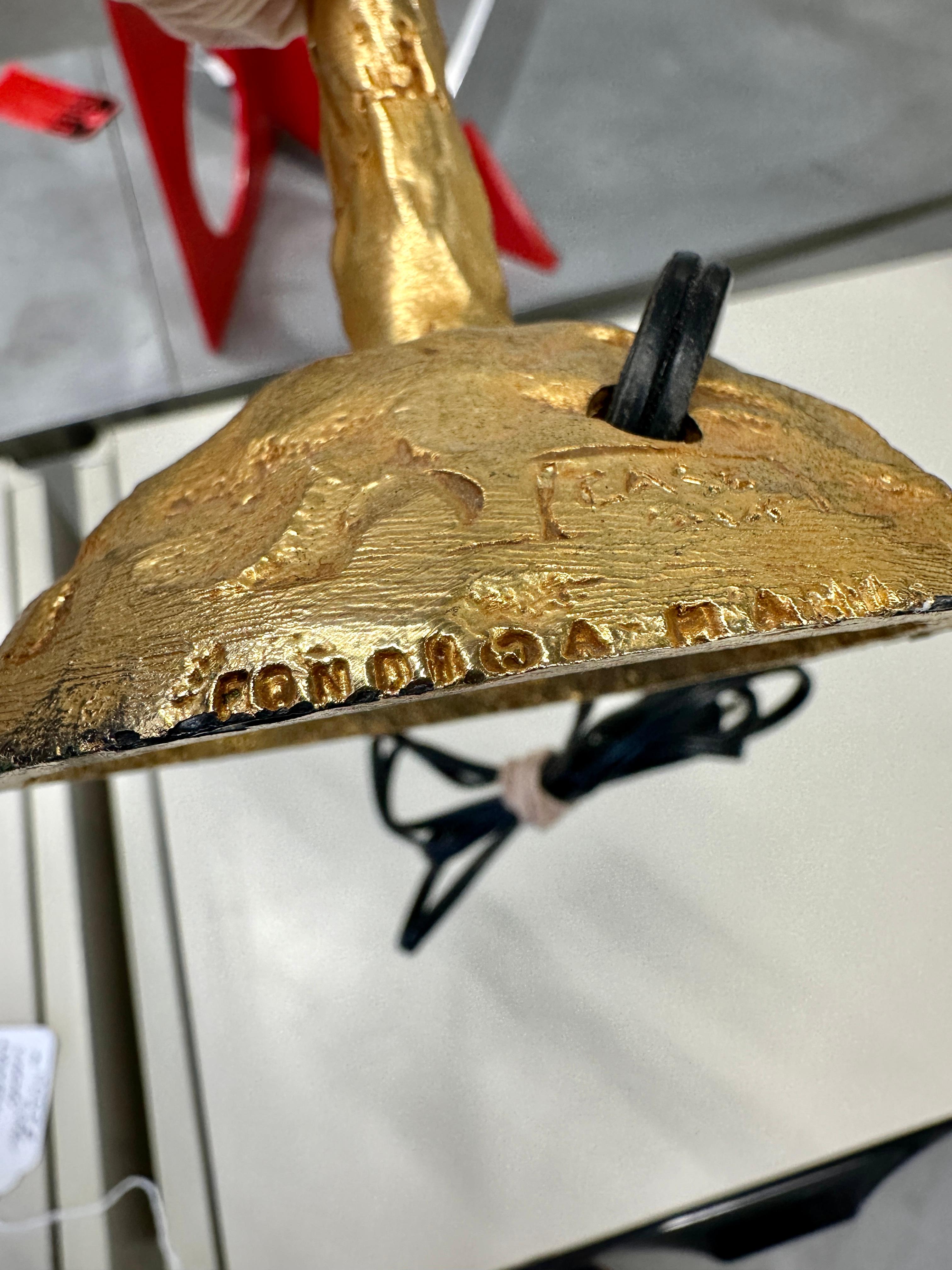 Pierre Casenove for Fondica France Gilt Metal Table Lamp In Good Condition For Sale In Palm Springs, CA