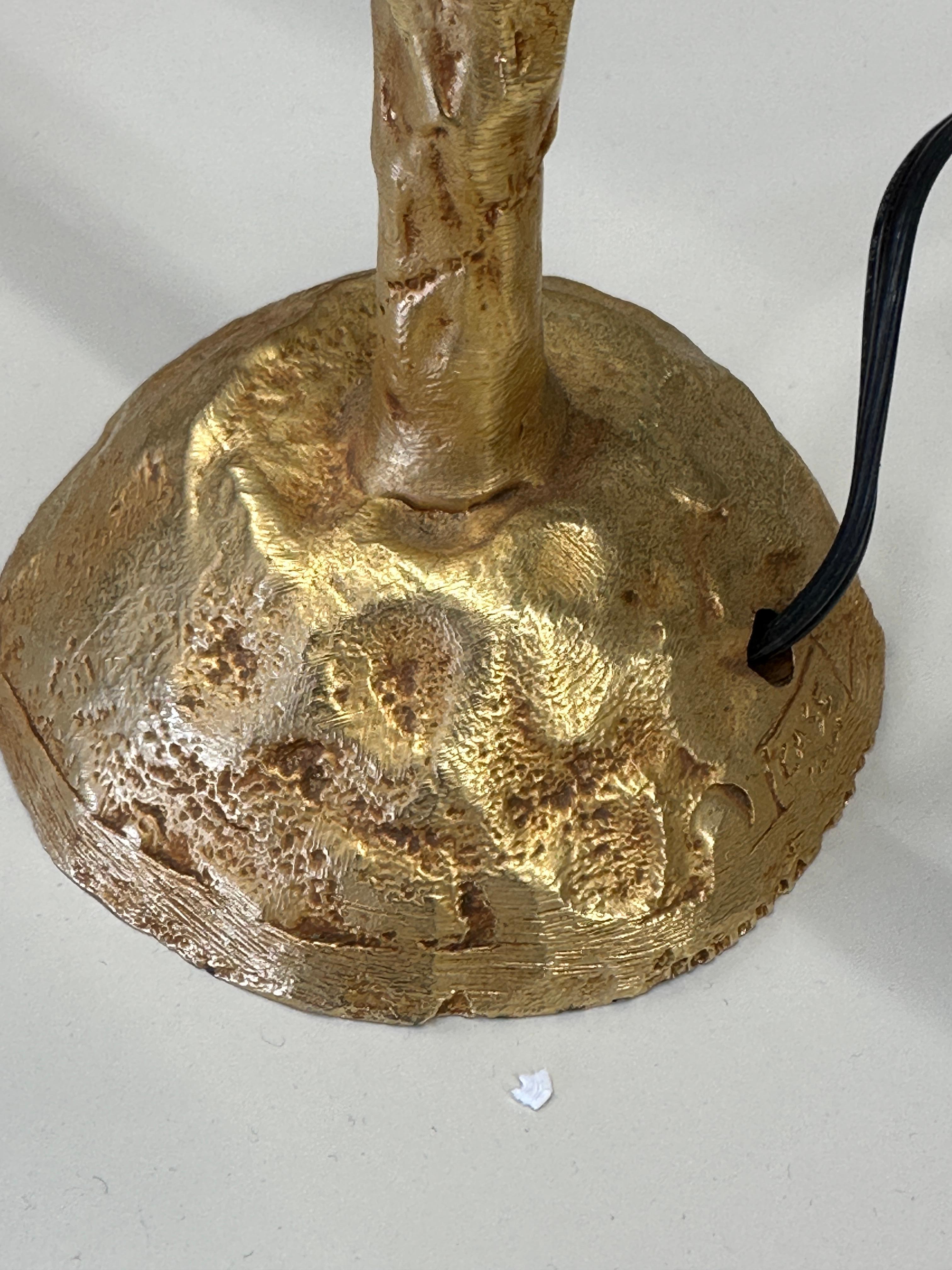Pierre Casenove for Fondica France Gilt Metal Table Lamp For Sale 2