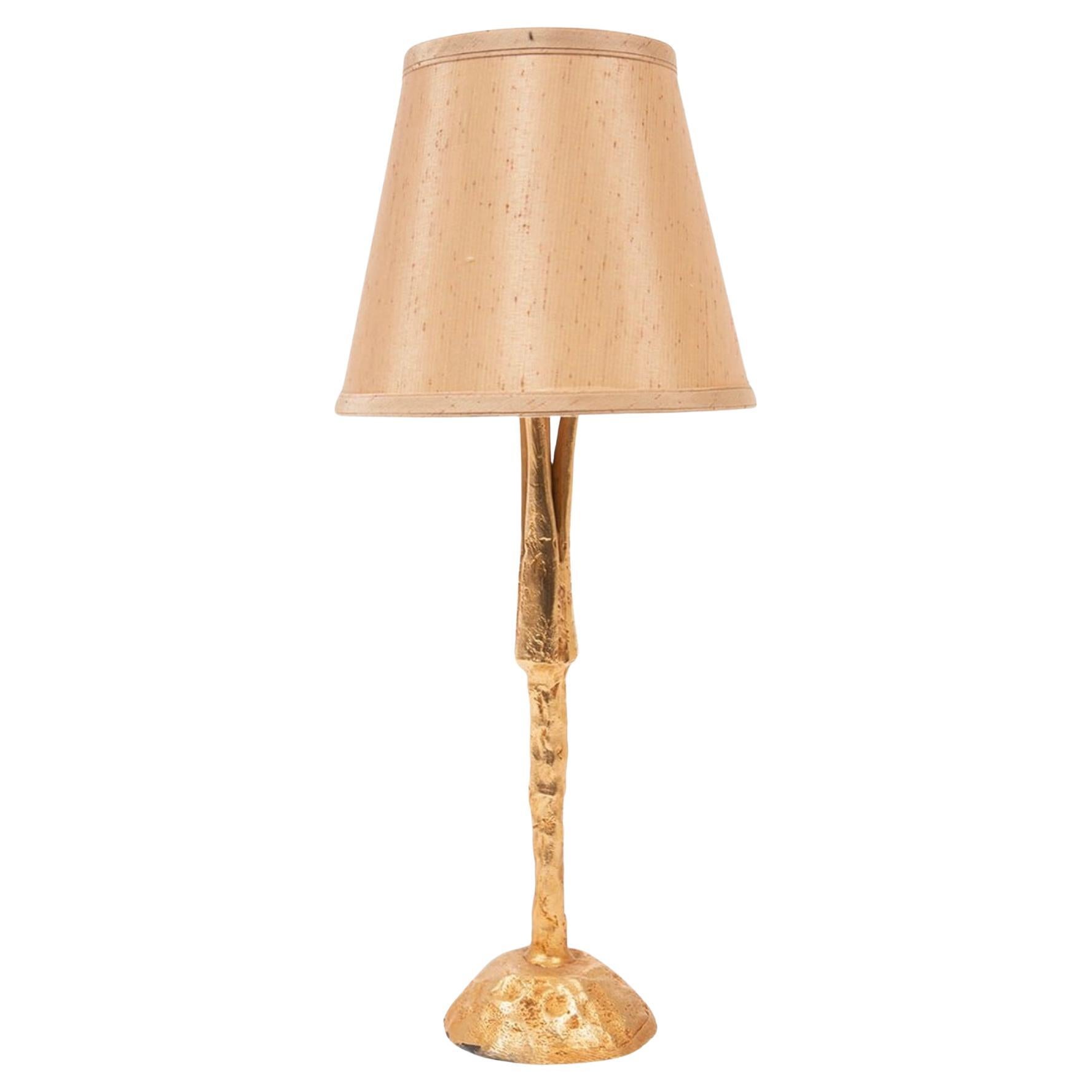 Pierre Casenove for Fondica France Gilt Metal Table Lamp For Sale