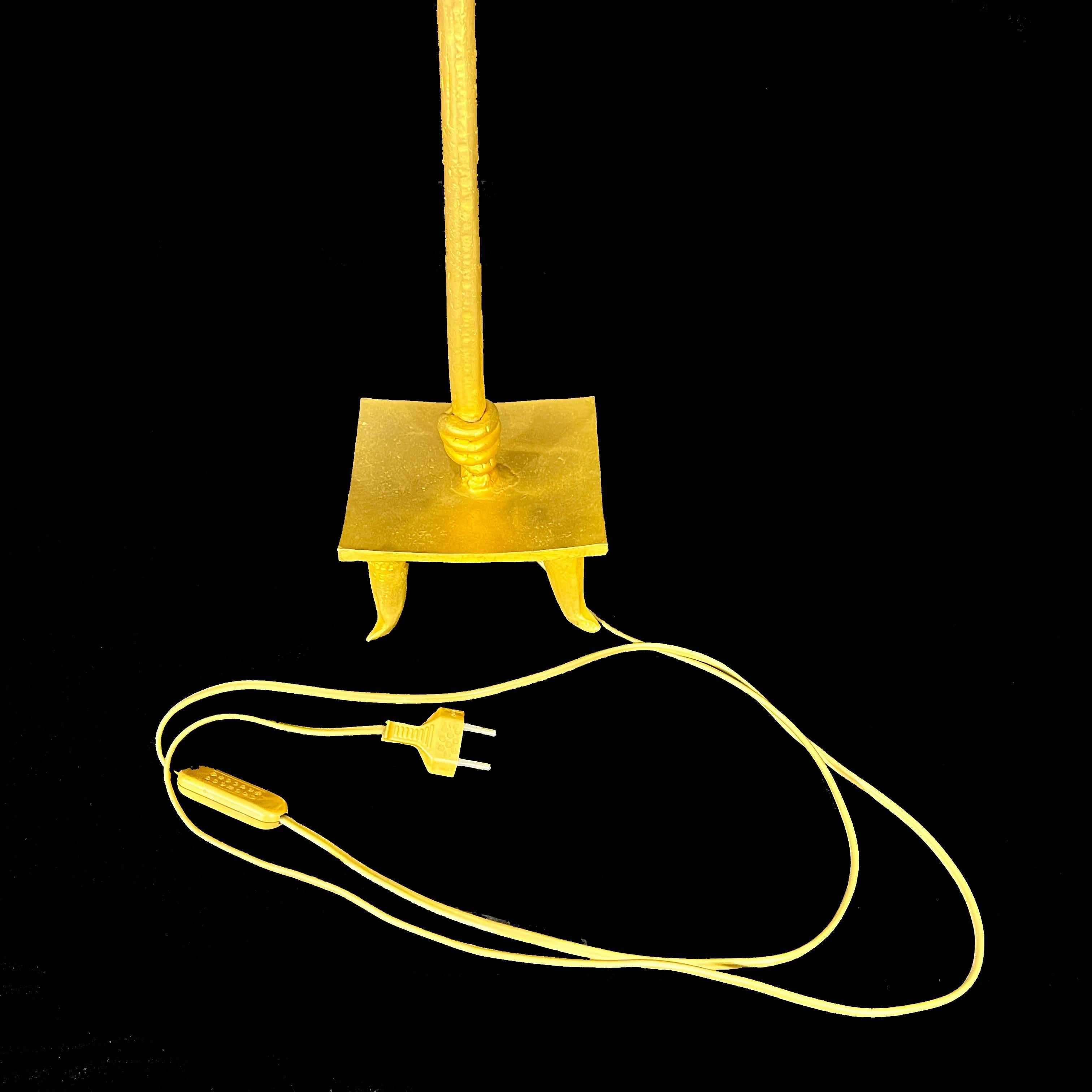 Doré Pierre Casenove for Fondica - Gilt Bronze High Table Lamp - 1980s en vente
