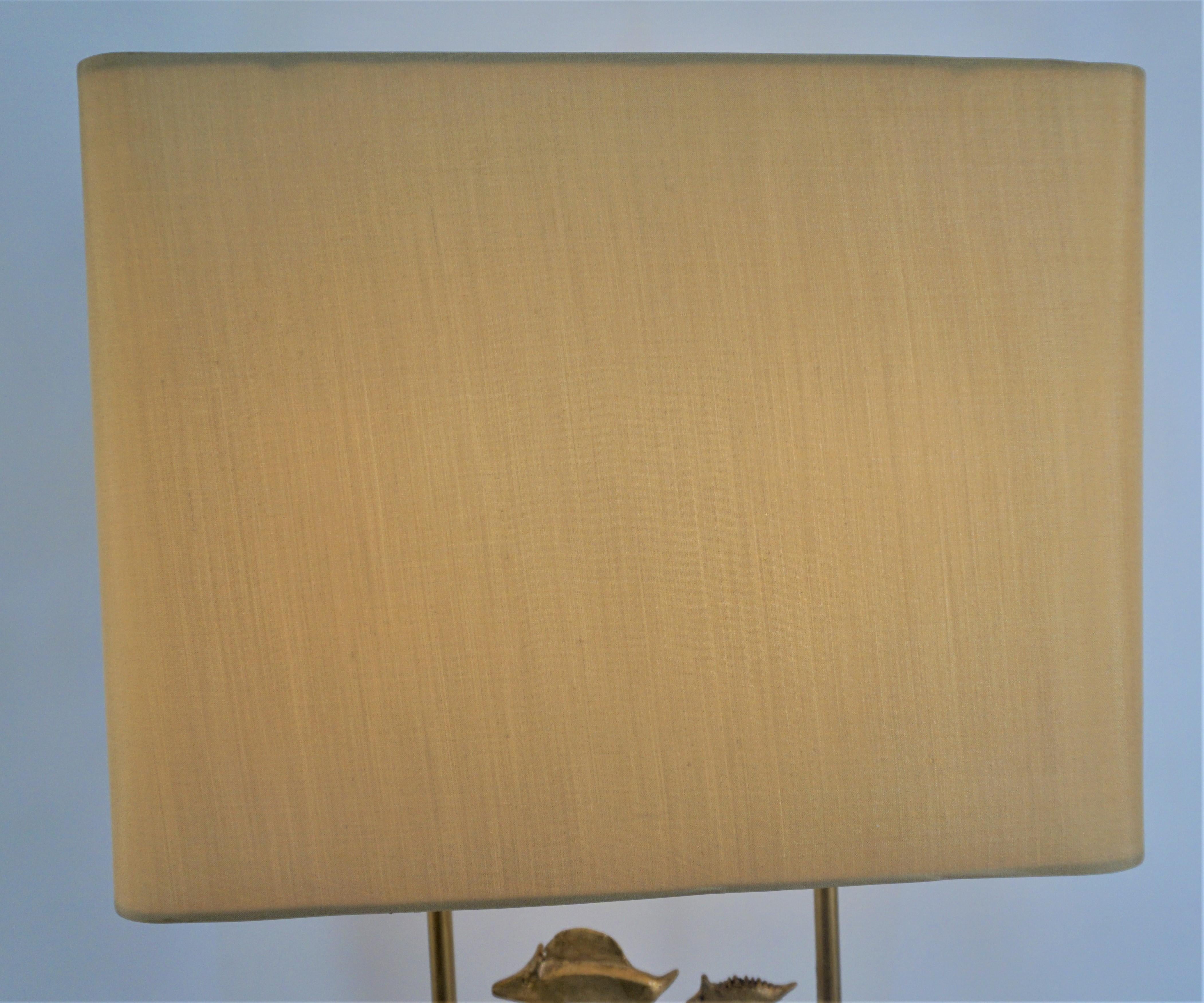 Late 20th Century Pierre Casenove for Fondica Gilt Metal 1990 Table Lamp For Sale
