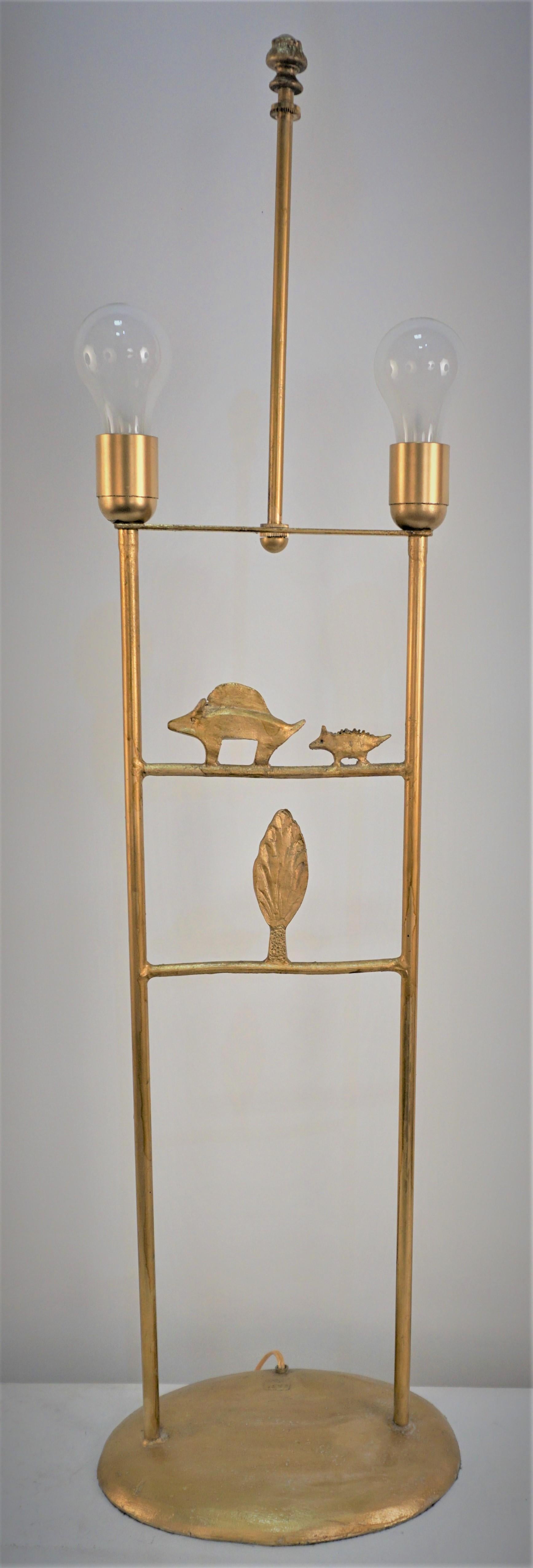 Lampe de table en métal doré Pierre Casenove pour Fondica, 1990 en vente 1