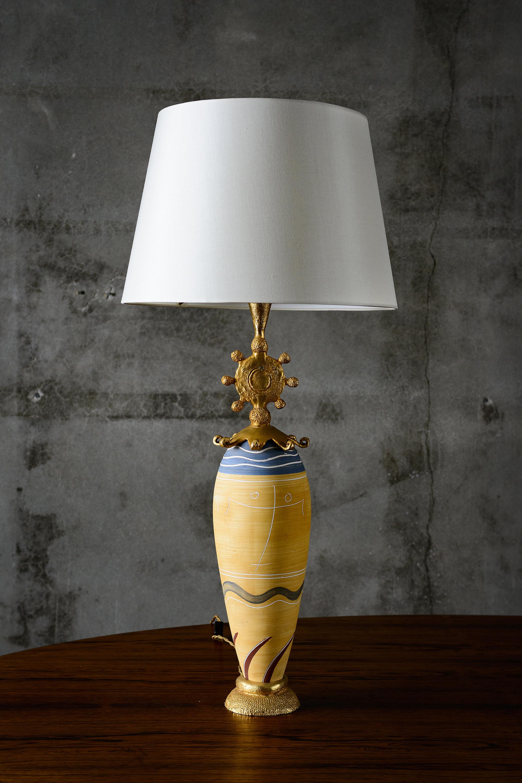 Gilt Pierre Casenove Table Lamp For Sale