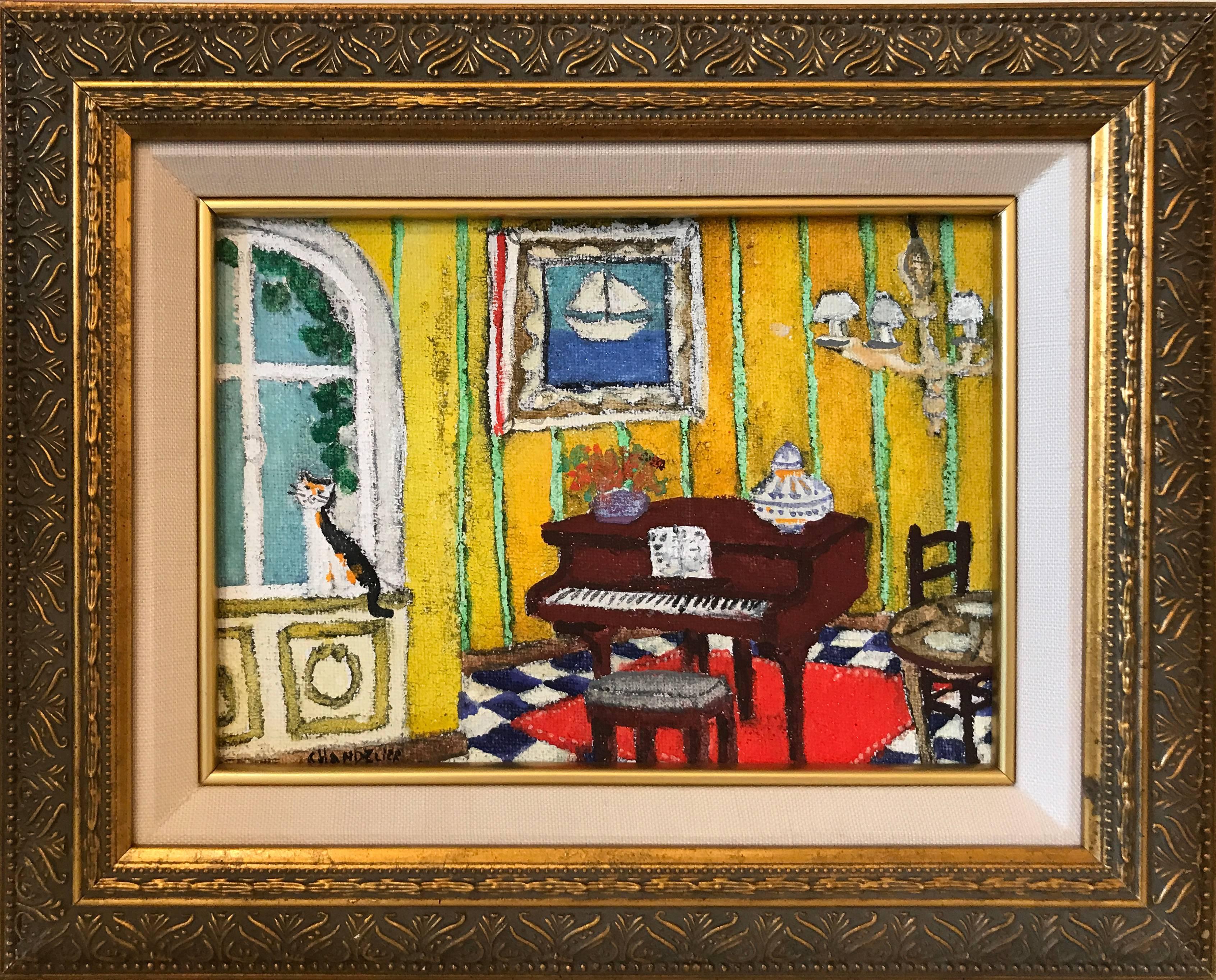 Piano Queue - Painting by Pierre Chandelier