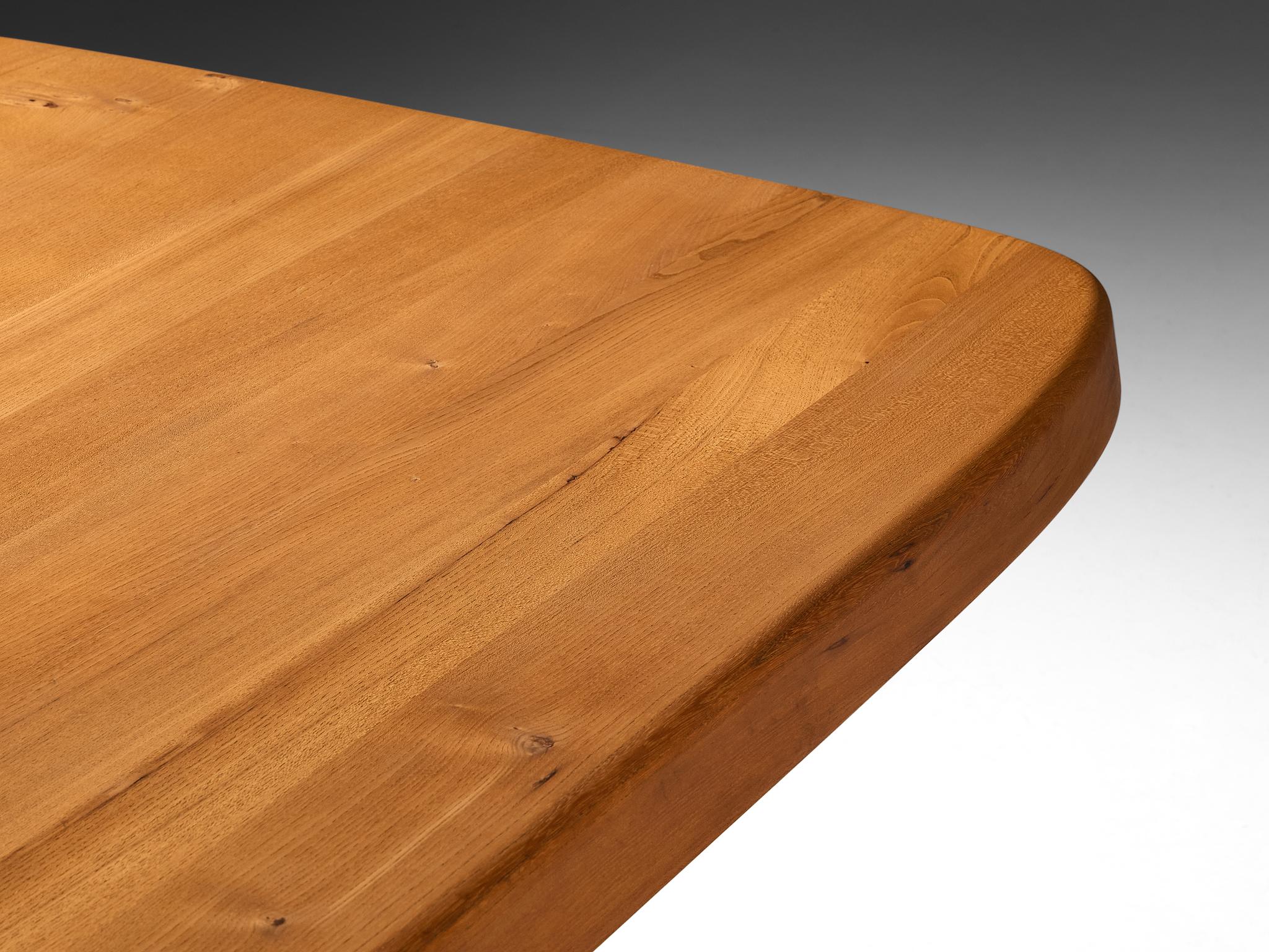 Pierre Chapo 'Aban' Dining Table Model T35D in Solid Elm For Sale 3