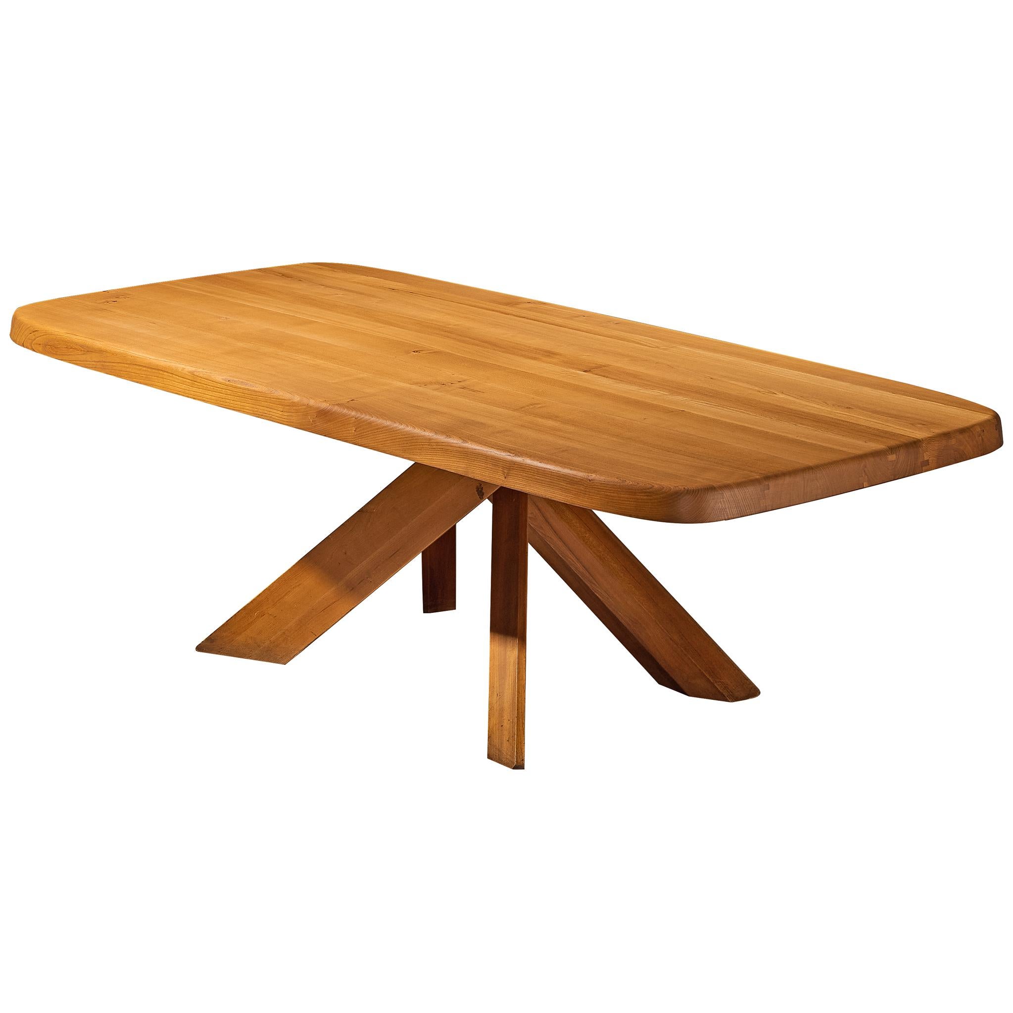 Pierre Chapo 'Aban' Dining Table Model T35D in Solid Elm