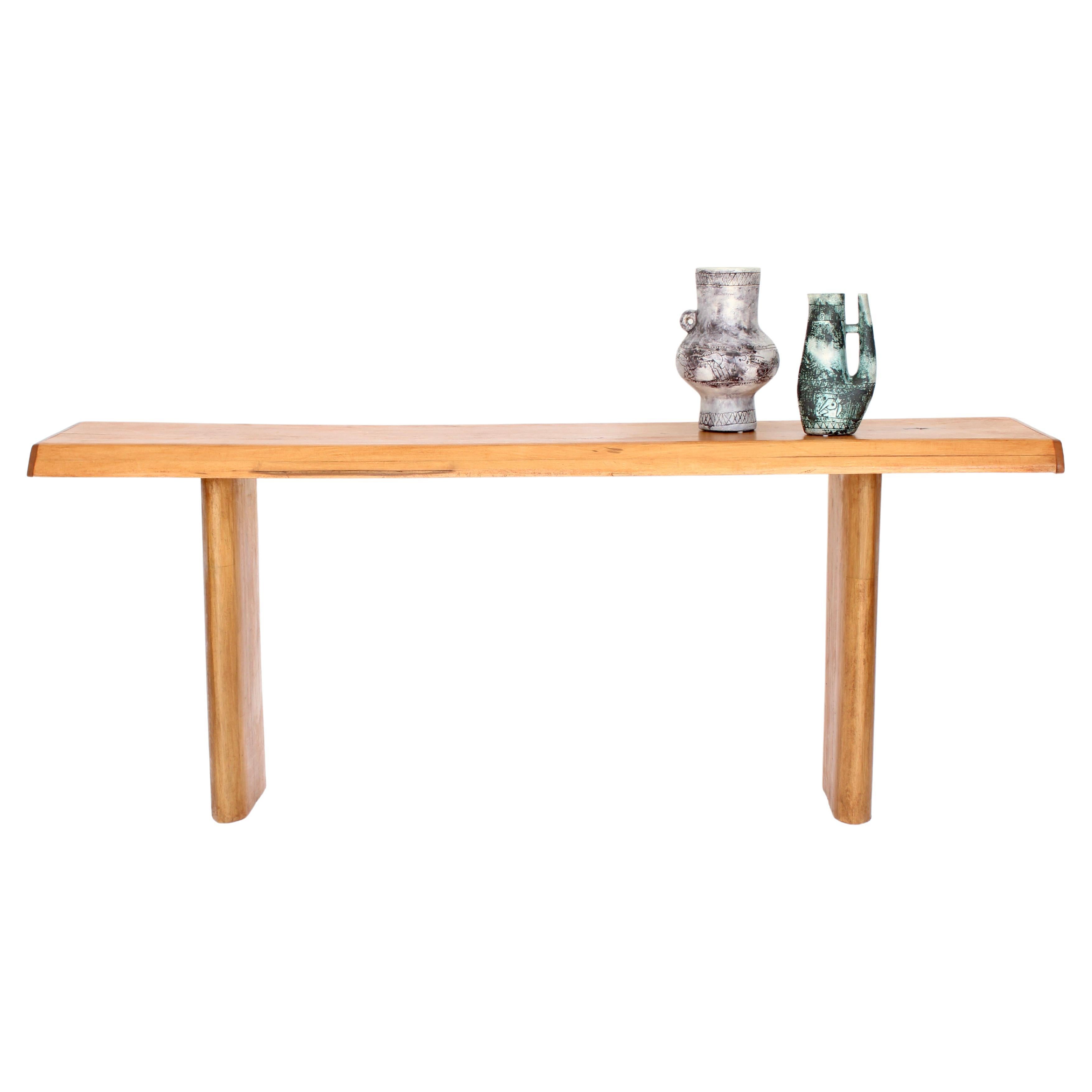 Pierre Chapo Attributed Elm Wood Console From Les Arcs France c1960 For Sale