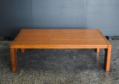 Pierre Chapo Attributed Solid Elm Coffee Table, France, 1970s