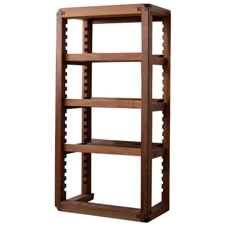 Pierre Chapo, B10 Bookcase Shelves, Elmwood, 1960s