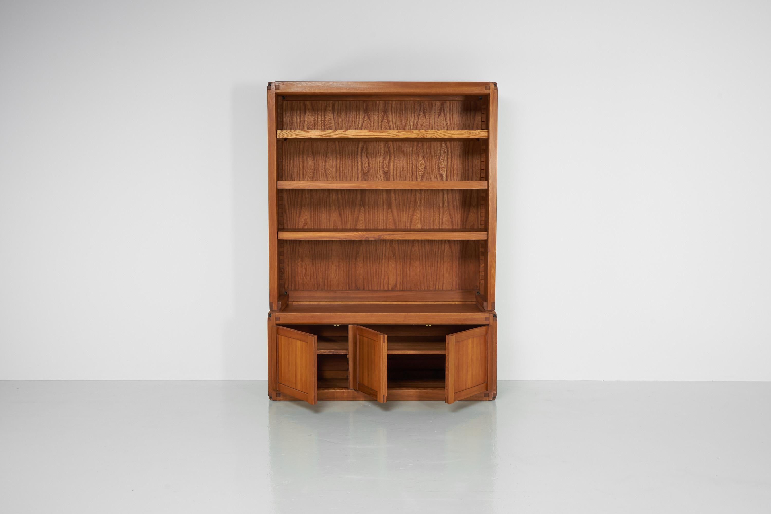 Leather Pierre Chapo B10 Large Bookcase Cabinet, France, 1960 For Sale