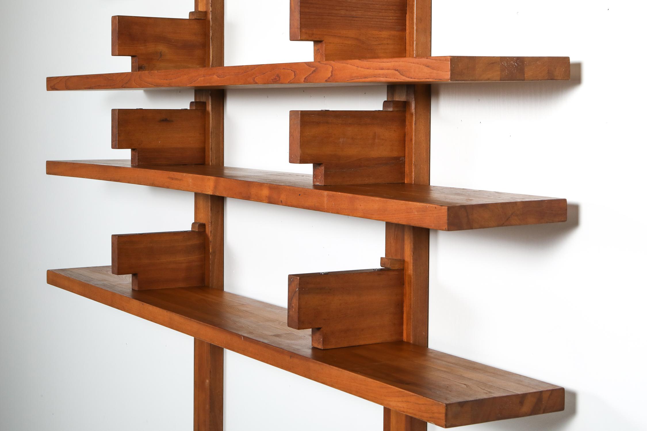 Mid-20th Century Pierre Chapo B17 Book Shelve in Solid French Elm, 1960