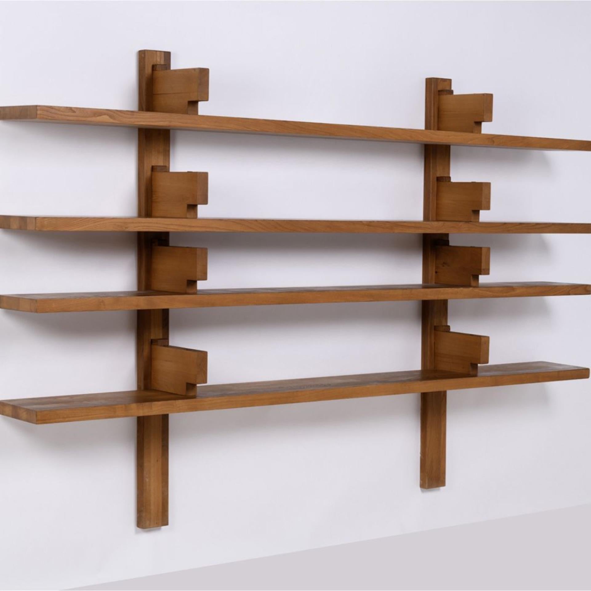 Pierre Chapo 'B17' Handcrafted Elm Shelf for Chapo Création For Sale 8