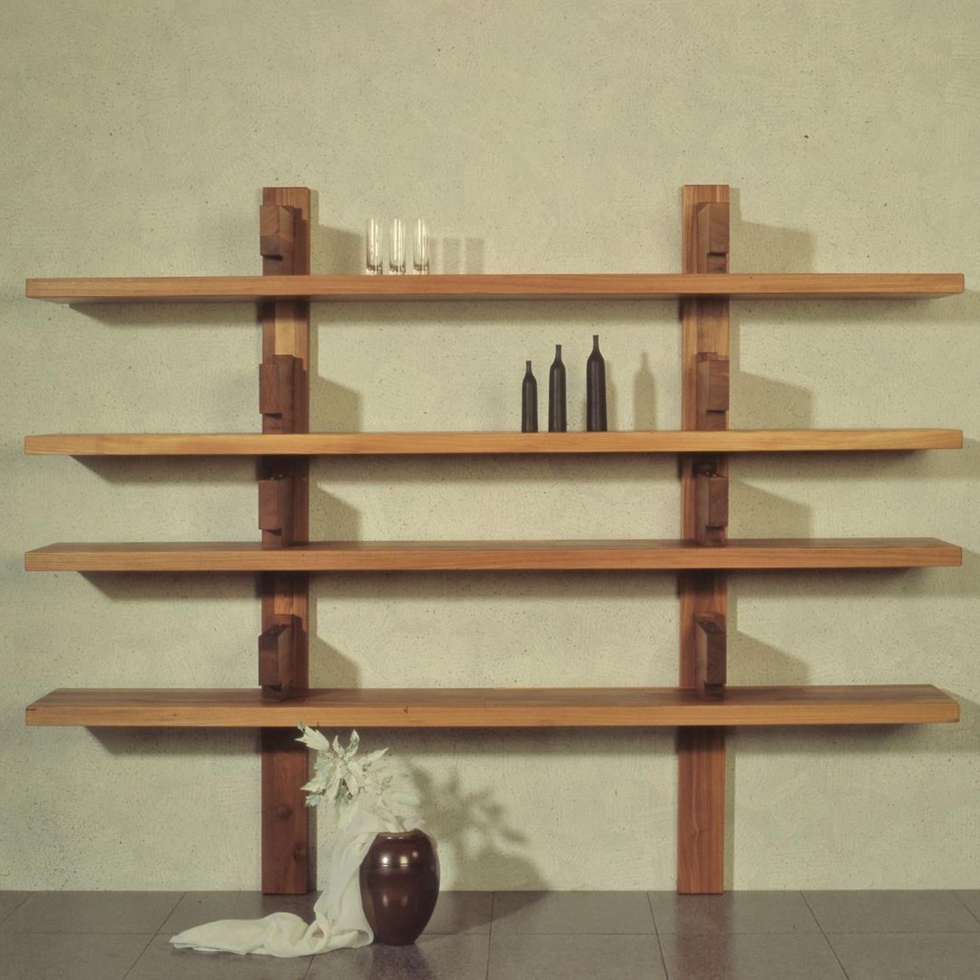 Hardwood Pierre Chapo 'B17' Handcrafted Elm Shelf for Chapo Création For Sale