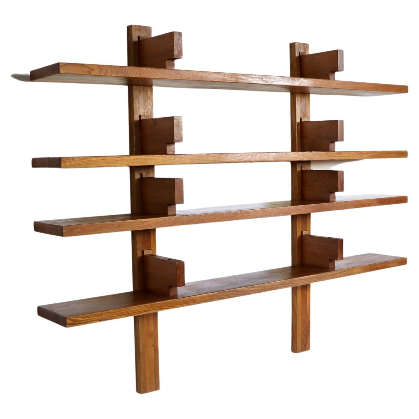 Pierre Chapo “B17B” Bookshelf in Solid Elm, France, 1960s In Good Condition In ABCOUDE, UT