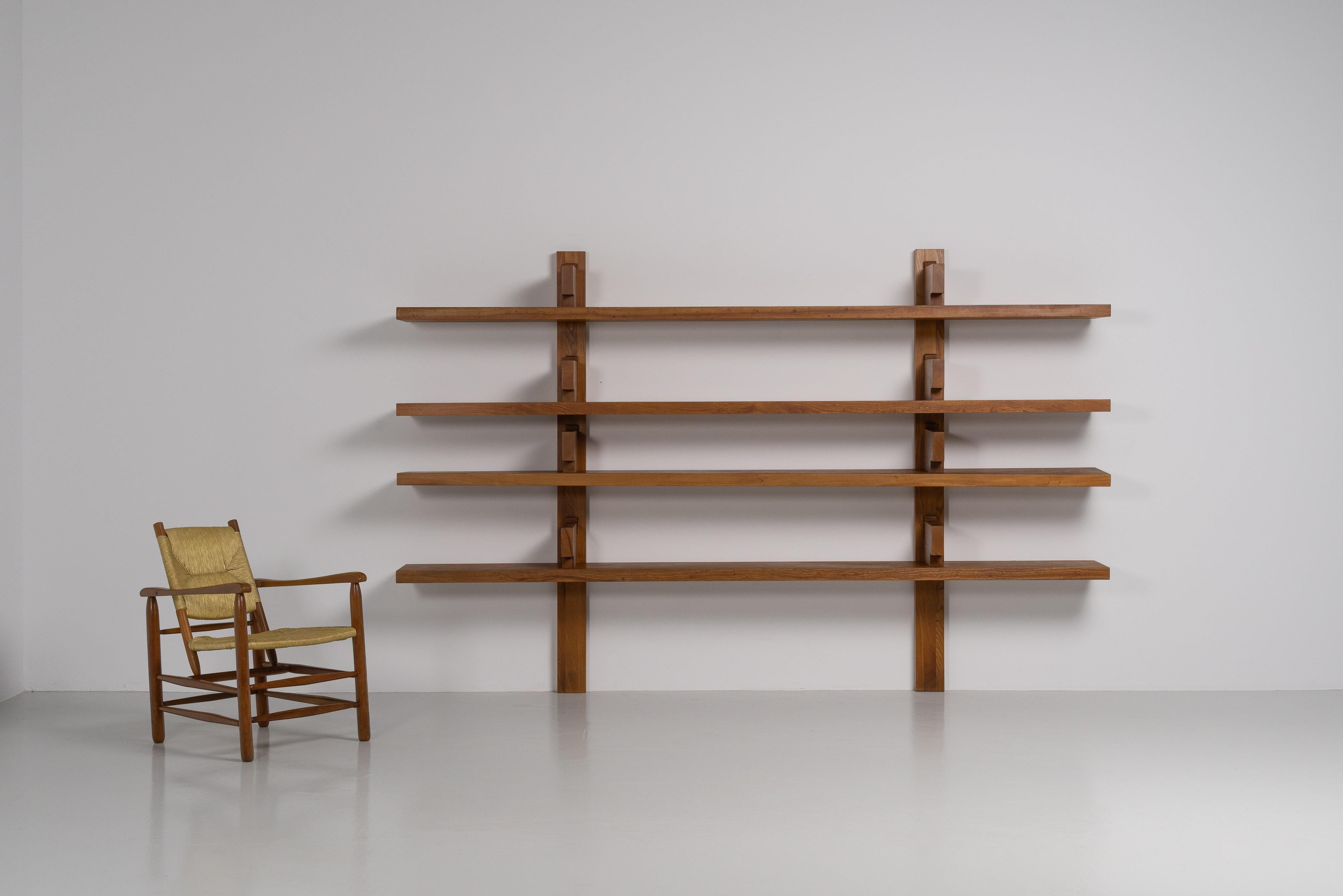 Pierre Chapo B17C bookcase in elm France 1967 For Sale 6