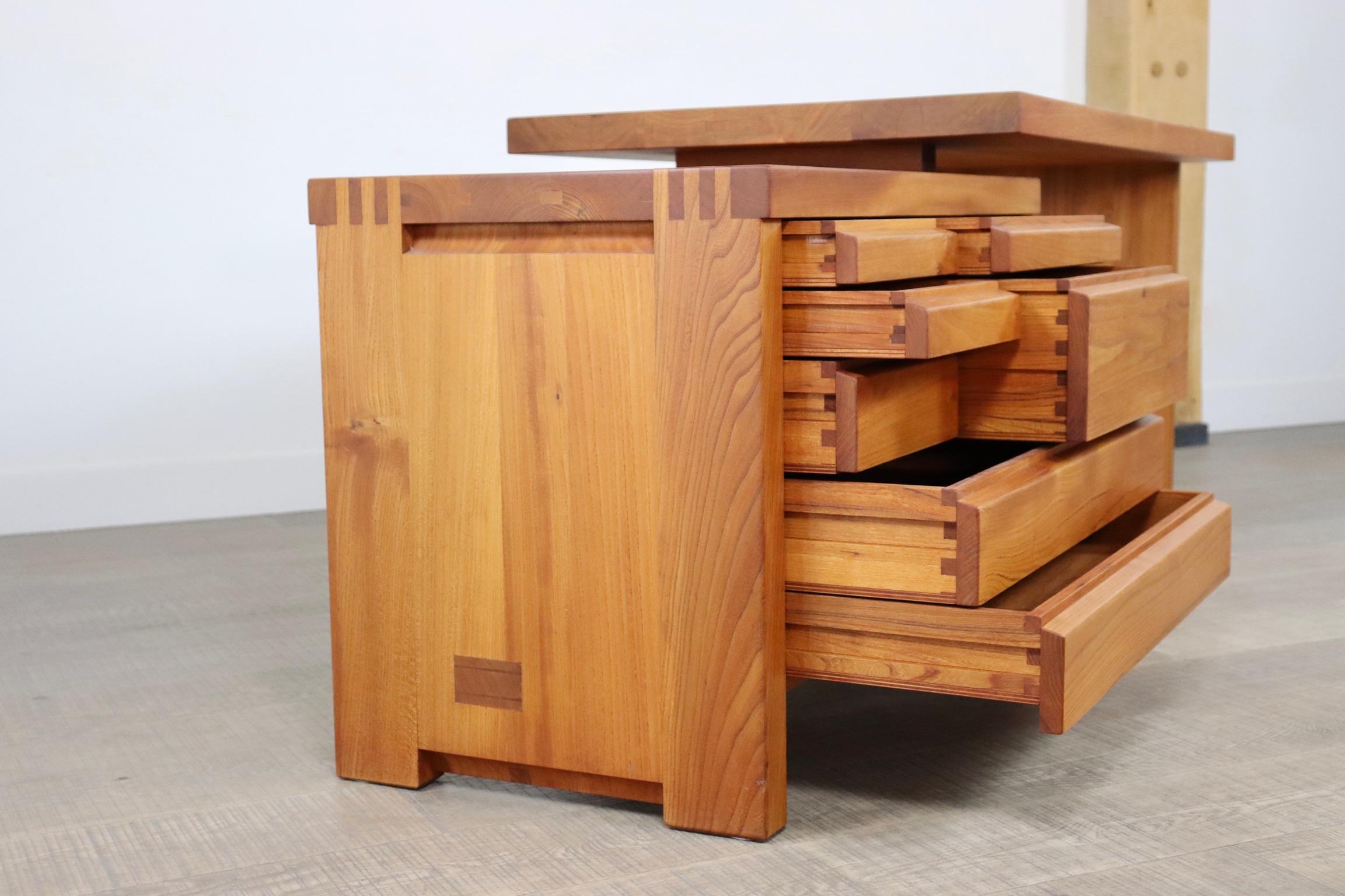 Pierre Chapo B19 Desk in Solid Elm, France 1960s 8