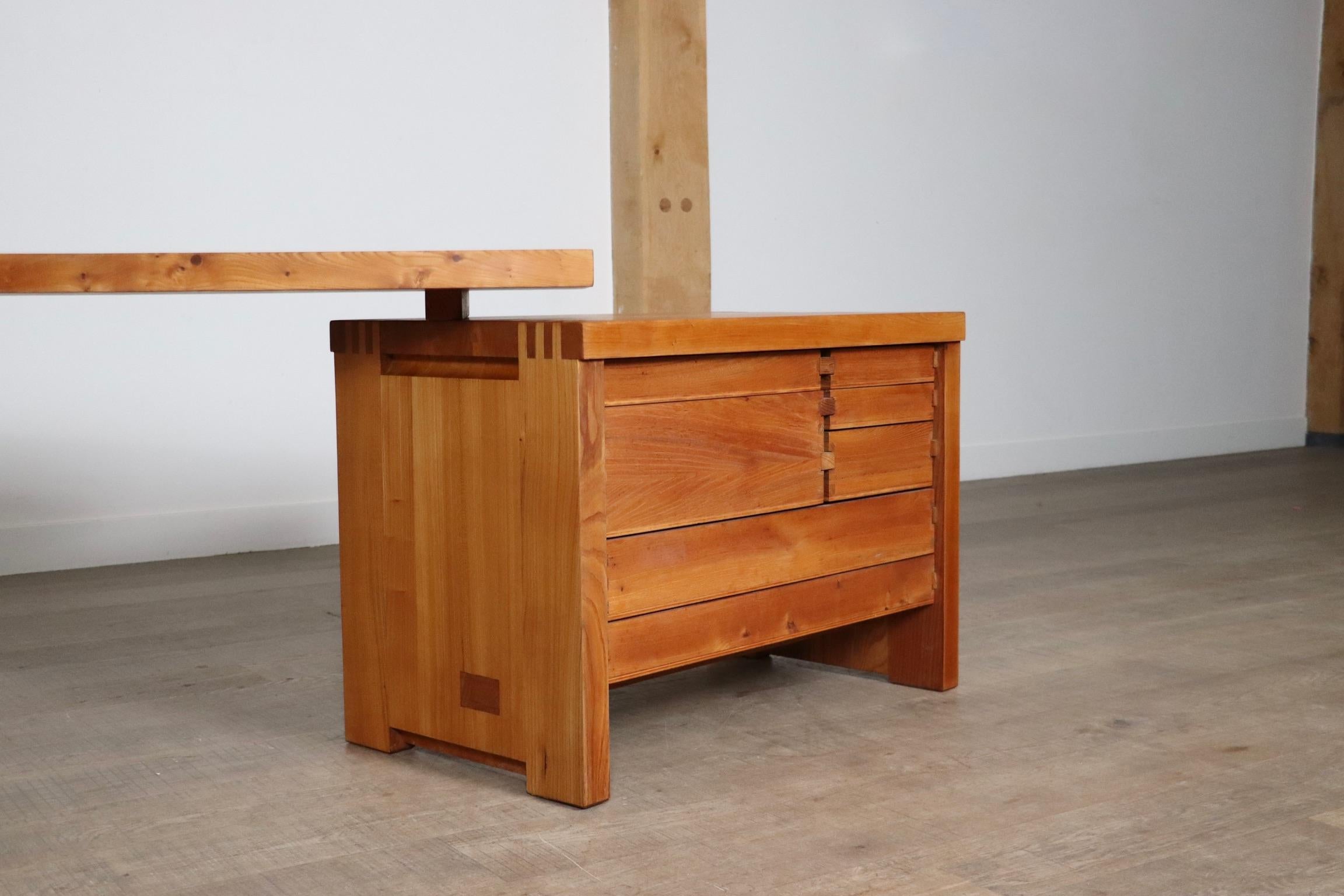 Pierre Chapo B19 Desk in Solid Elm, France 1960s For Sale 8