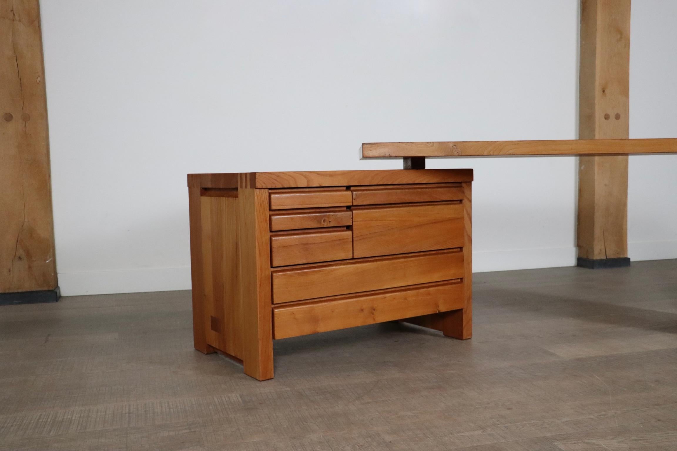 Pierre Chapo B19 Desk in Solid Elm, France 1960s For Sale 5