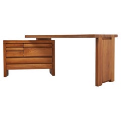 Vintage Pierre Chapo B19 Writing Desk in Elm, France, 1960