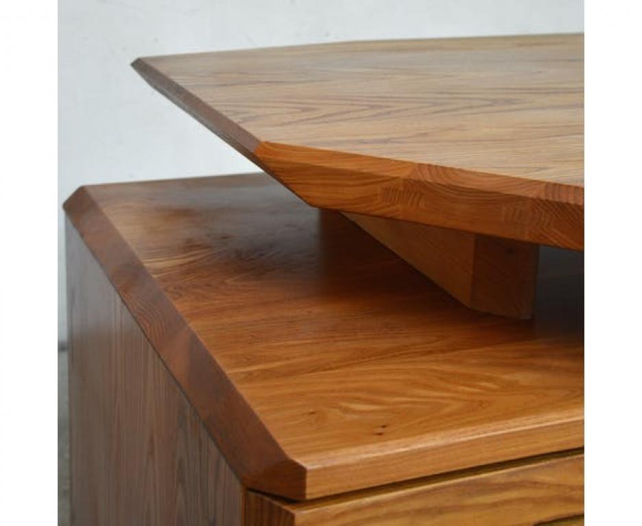 Pierre Chapo B40 Adjustable Solid Elm Desk, France, circa 1970 For Sale 6