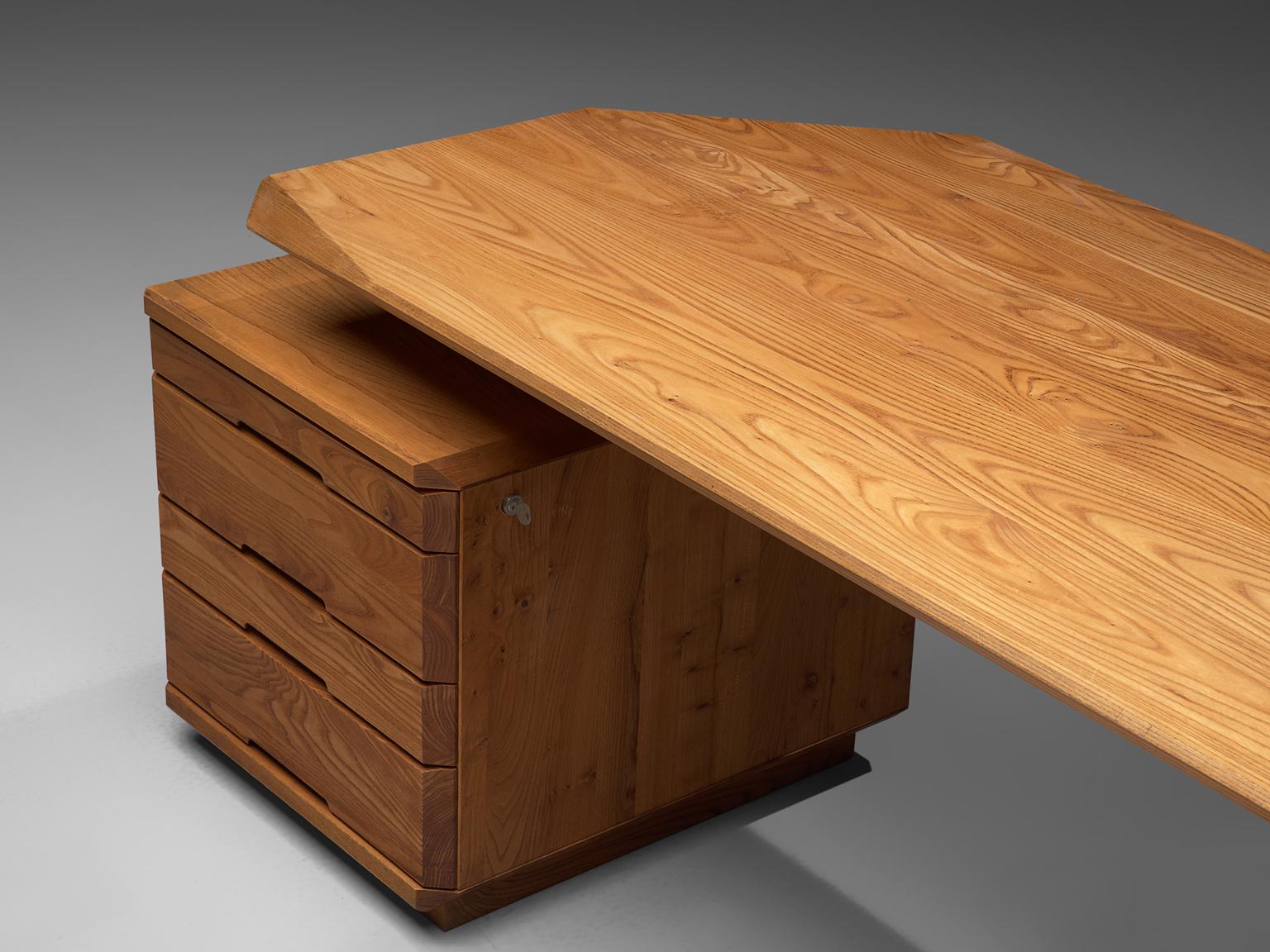 Pierre Chapo B40 Desk in Elm In Good Condition In Waalwijk, NL