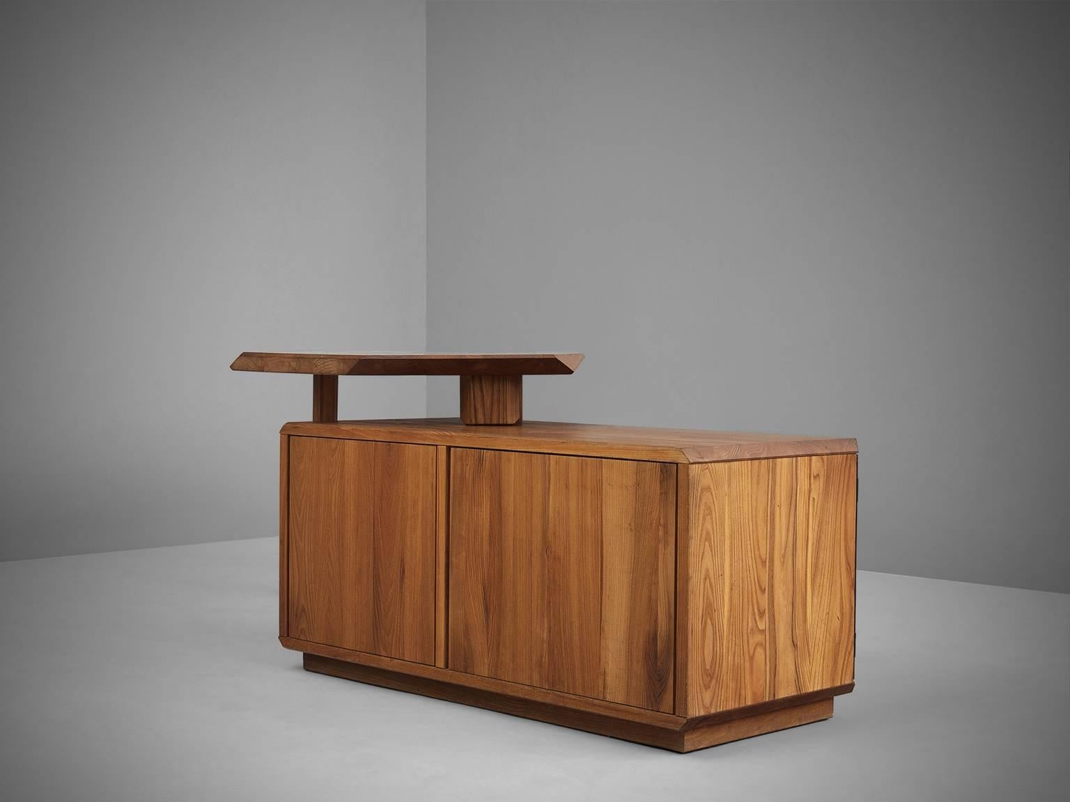 Mid-20th Century Pierre Chapo Desk in Solid Elm, Model B40