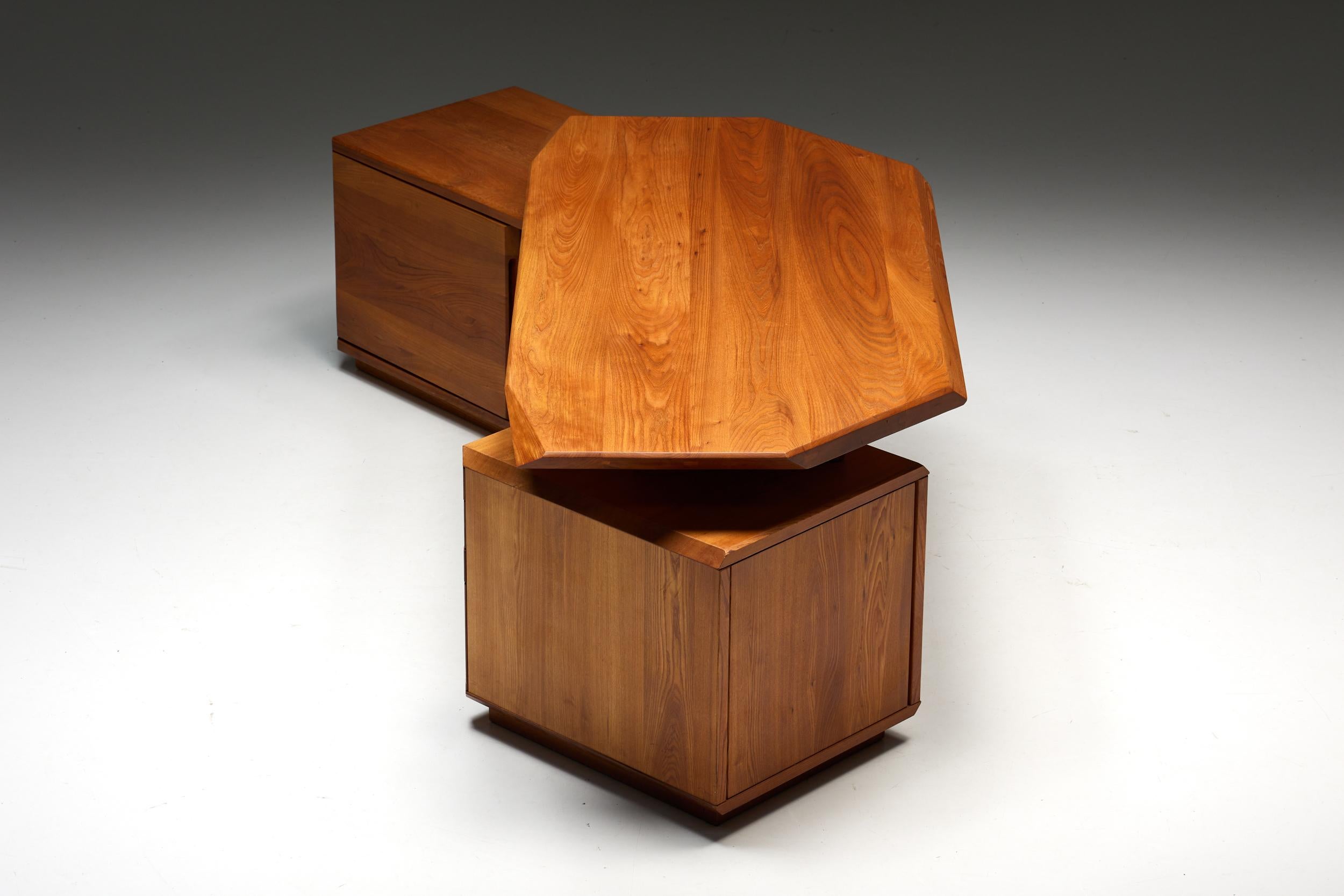 French Pierre Chapo B40 Desk in Solid Elm, France, 1960s