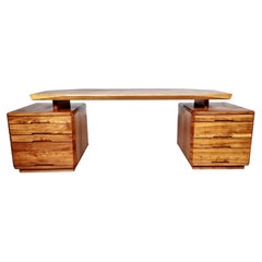  Pierre Chapo "B40" desk in solid Elm, France, 1970s