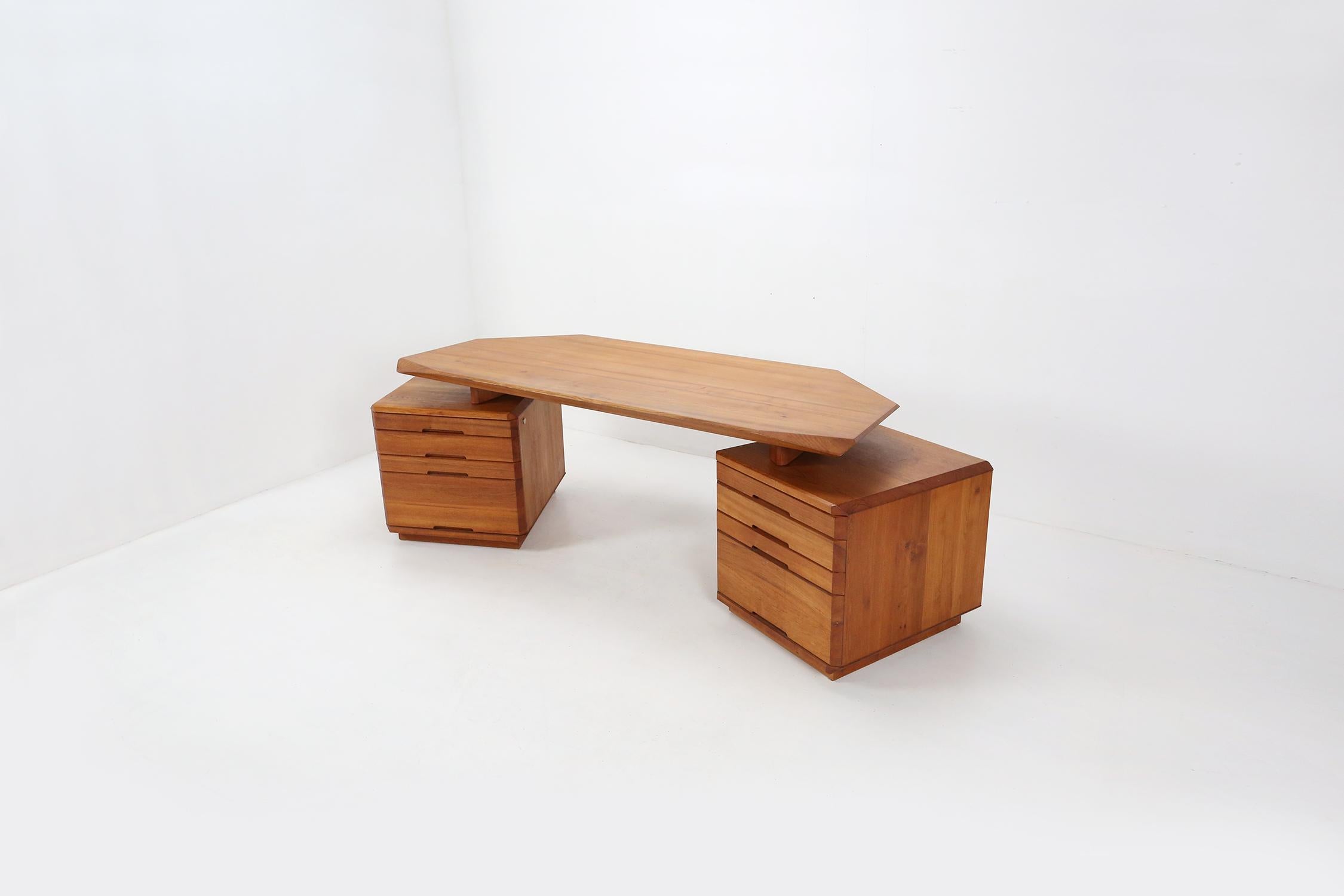 Pierre Chapo B40 Desk in Solid Elm Wood 11