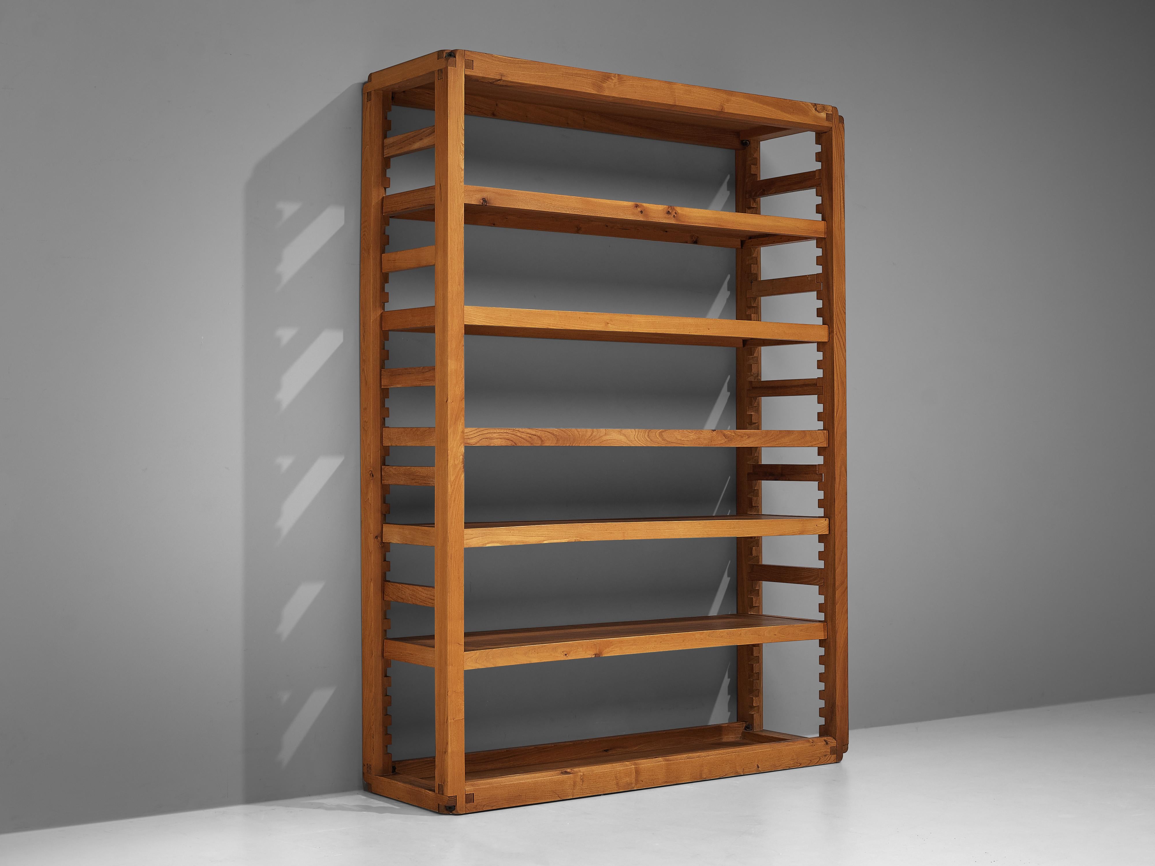 French Pierre Chapo Bookcase in Solid Elm