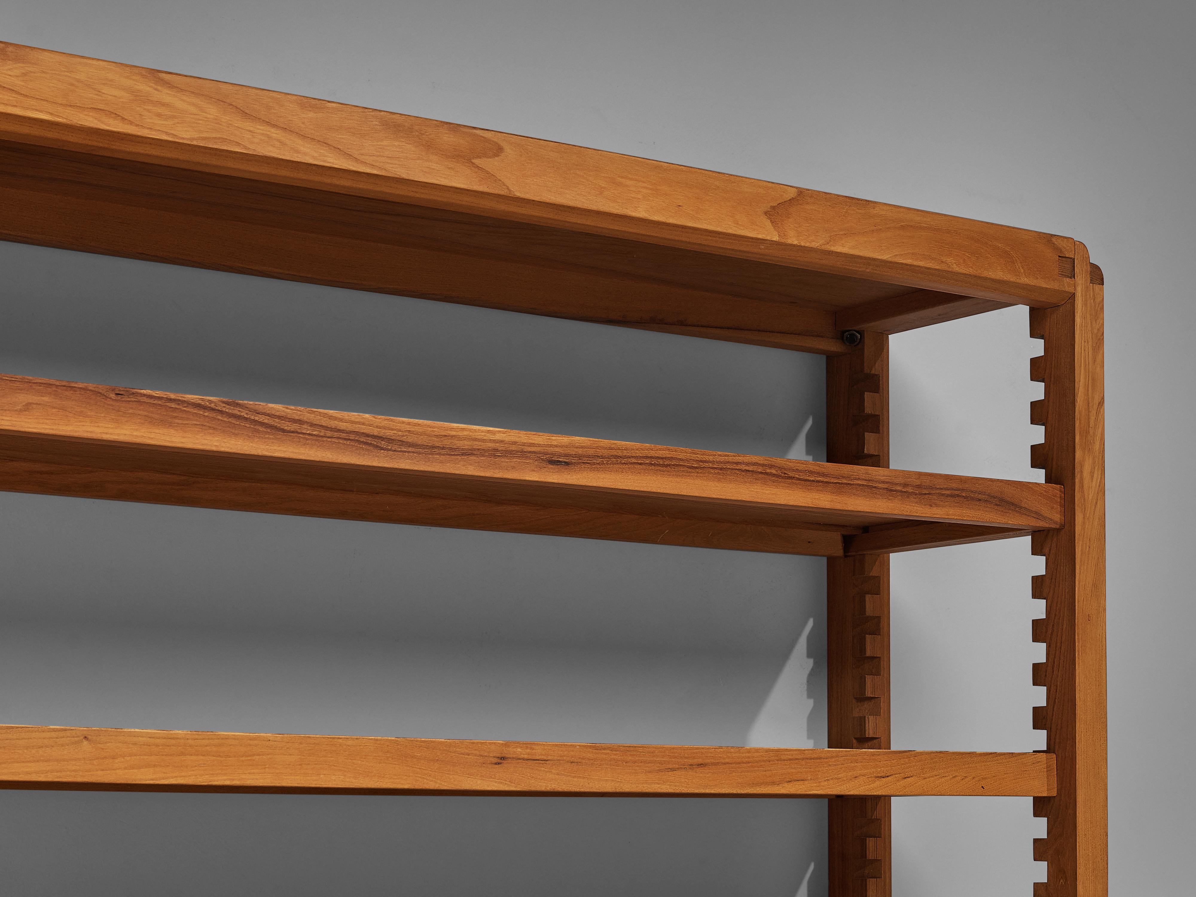 French Pierre Chapo Bookcase Model 'B10' in Solid Elm