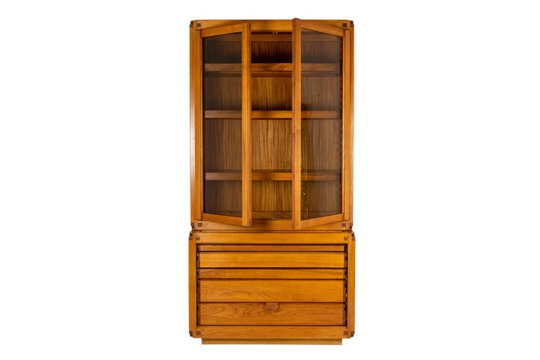 Pierre Chapo, Bookcase-Shelves in Elm, 1960s For Sale at 1stDibs