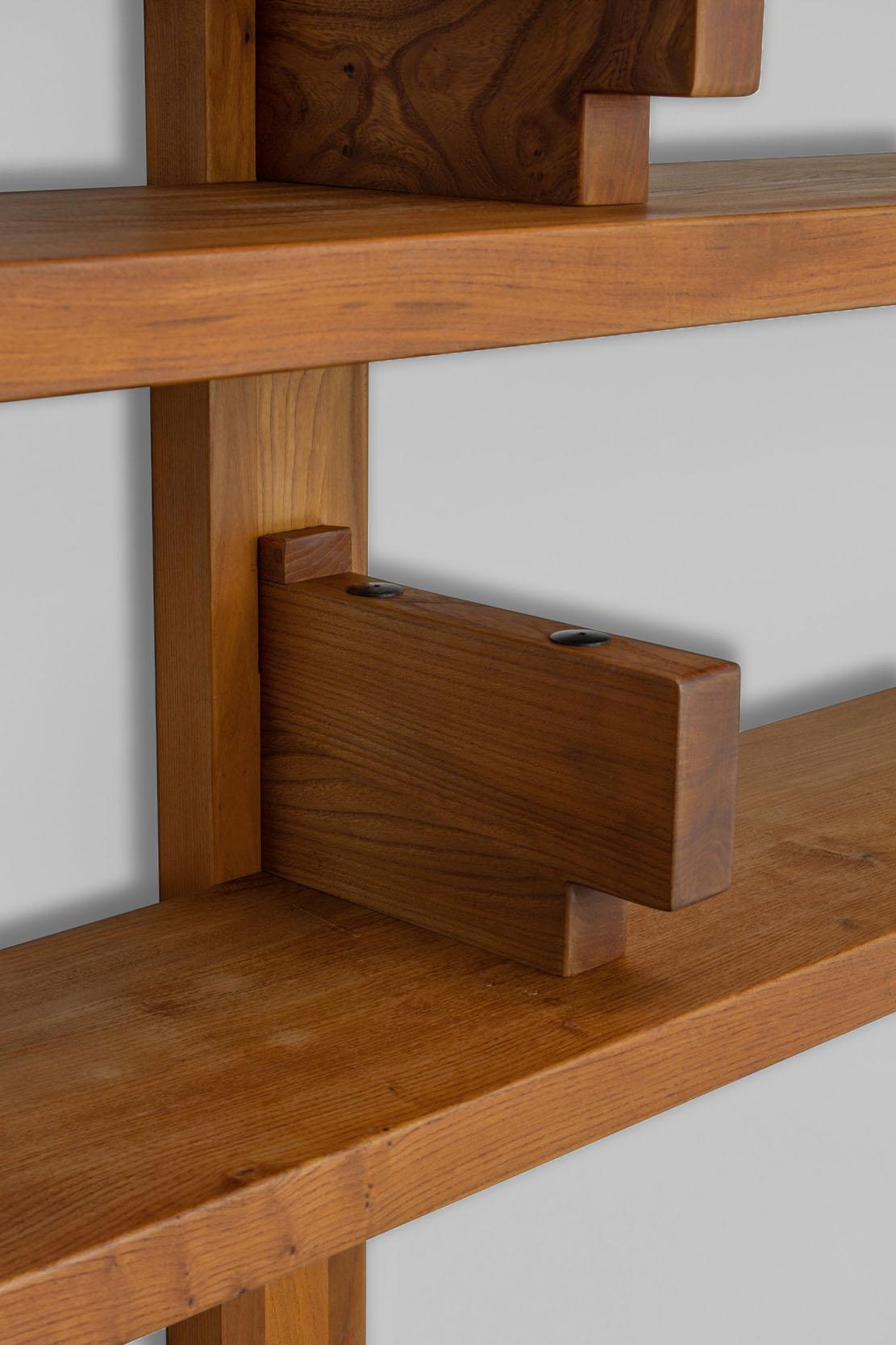 Pierre Chapo B17 Bookshelf in Solid Elm, France, 1960s 2