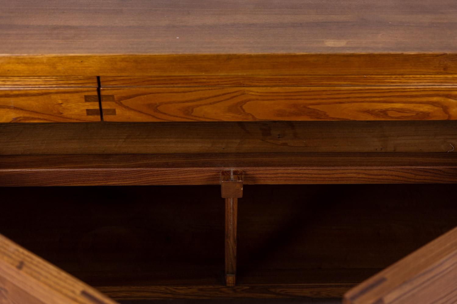 Pierre Chapo. Buffet model “R08” in blond elm, with 2 doors. Circa 1964 For Sale 4