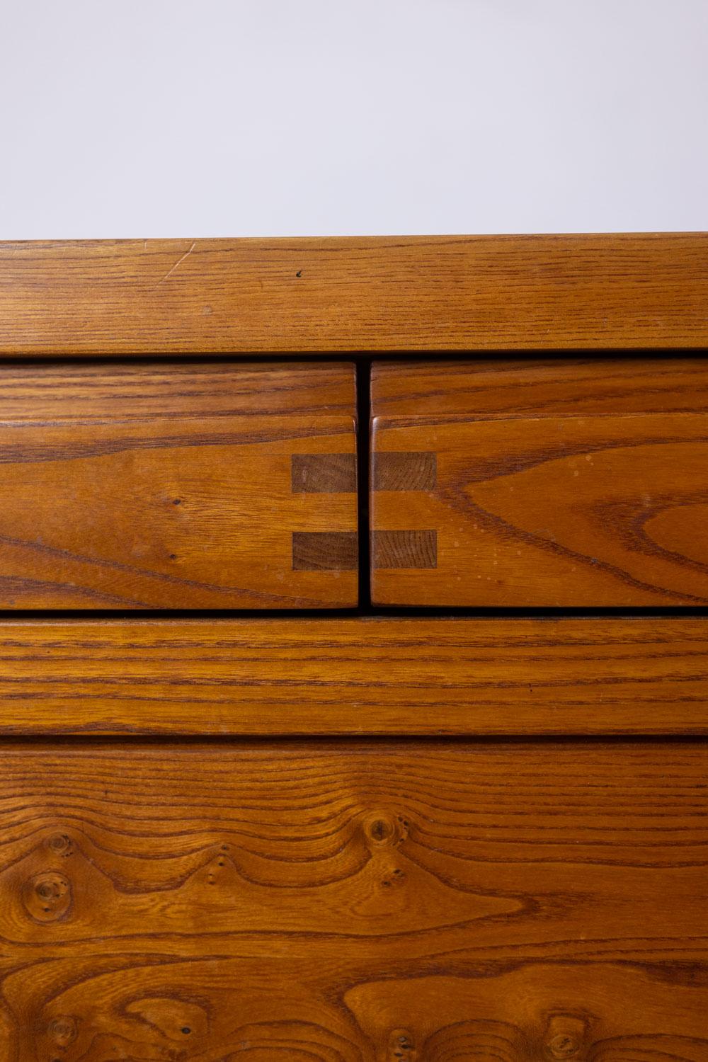 Pierre Chapo. Buffet model “R08” in blond elm, with 2 doors. Circa 1964 For Sale 8