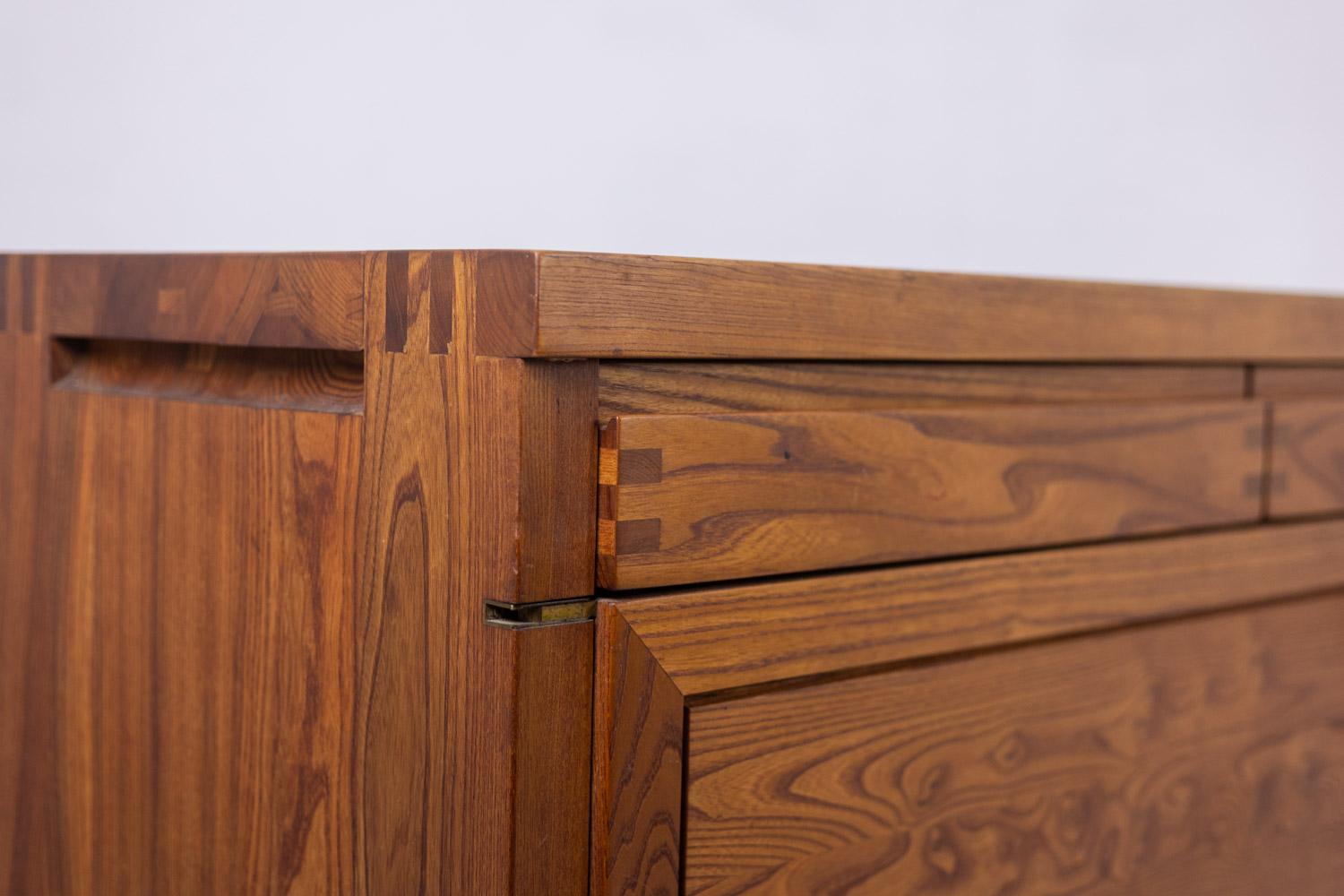 Pierre Chapo. Buffet model “R08” in blond elm, with 2 doors. Circa 1964 For Sale 1