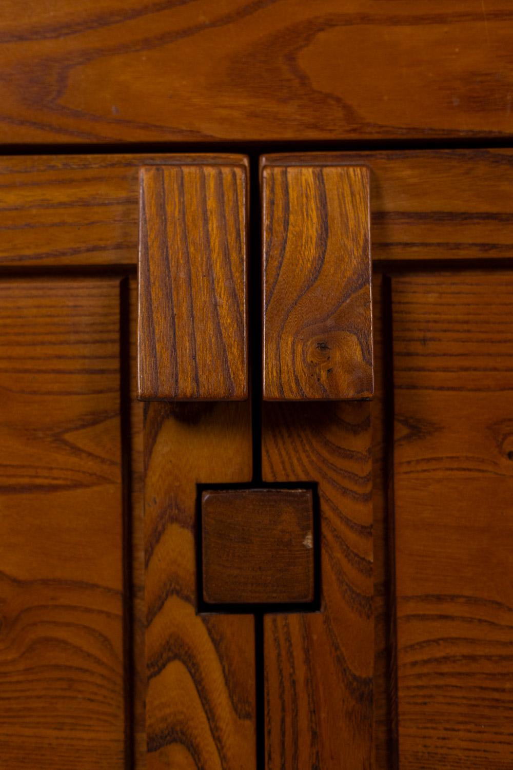 Pierre Chapo. Buffet model “R08” in blond elm, with 2 doors. Circa 1964 For Sale 3