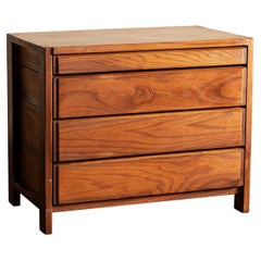 Pierre Chapo Bureau with Four Drawers in Solid Elm, France, 1970