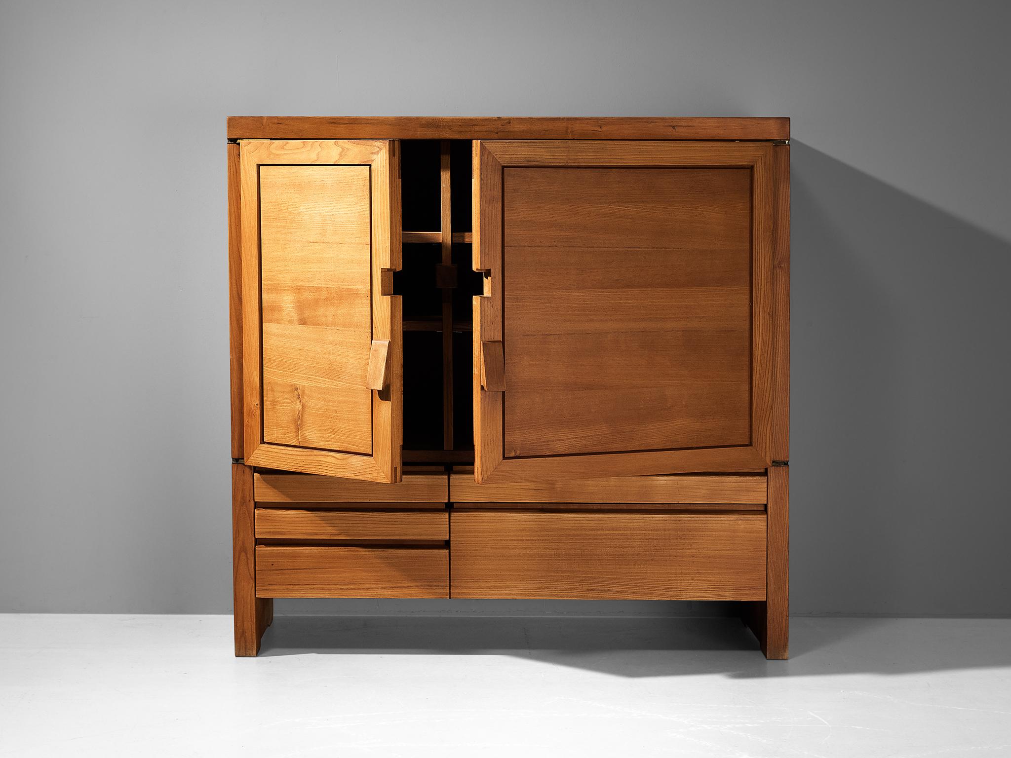 Pierre Chapo Cabinet Model 'R18' in Solid Elm  5