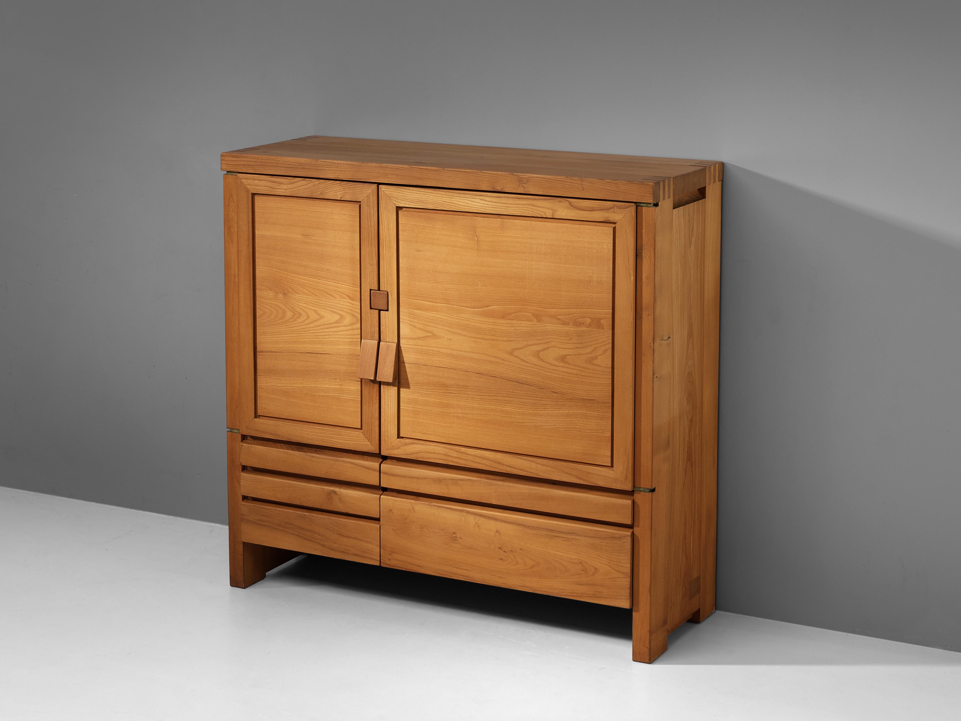 Mid-20th Century Pierre Chapo Cabinet Model 'R18' in Solid Elm