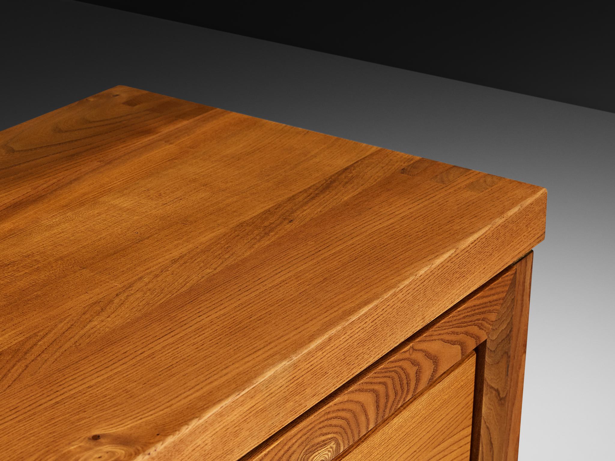 Pierre Chapo Cabinet Model 'R18' in Solid Elm For Sale 3