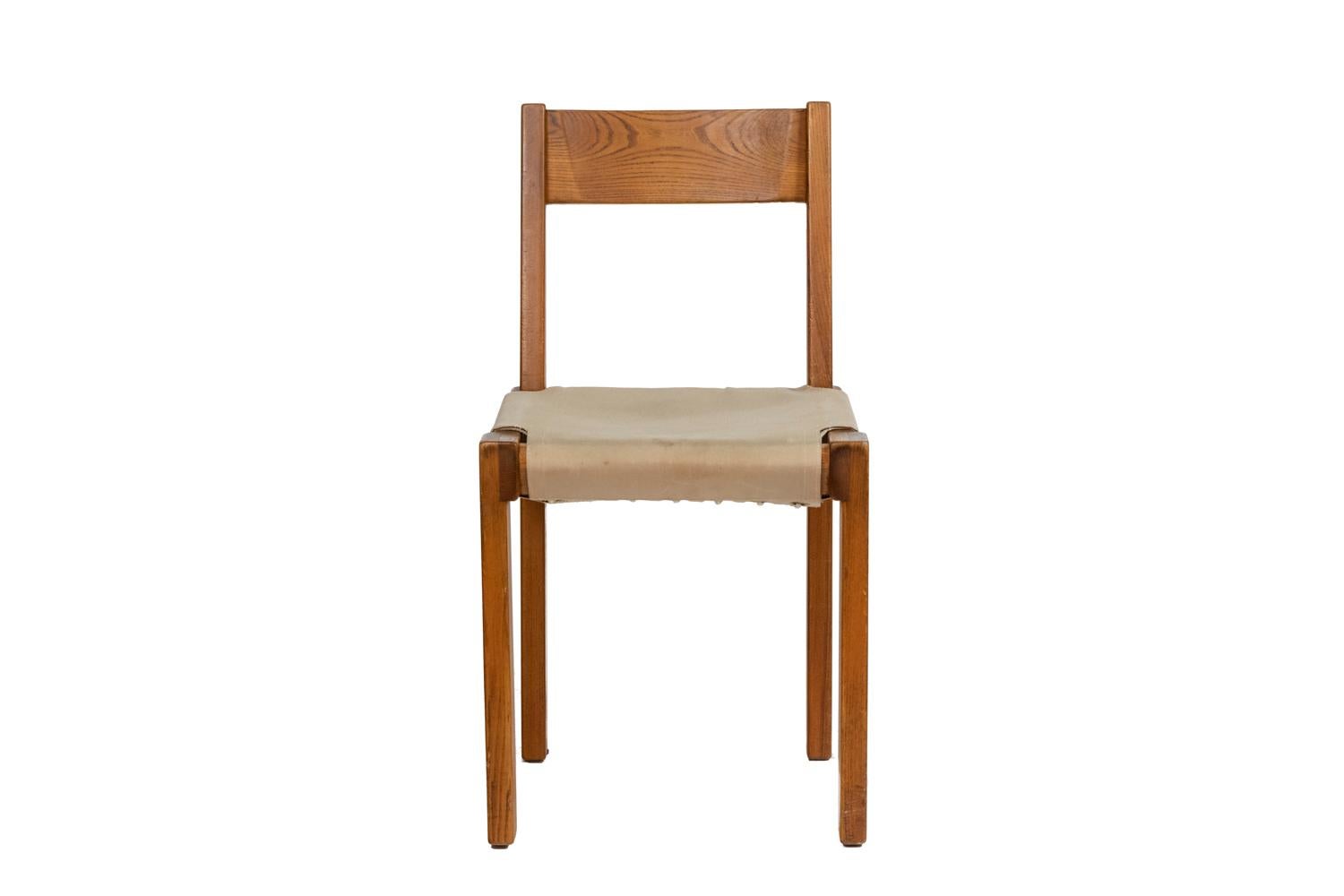 Pierre Chapo, by. 

Chair in blond solid elm, model S24.

French work realized in the 1960s.