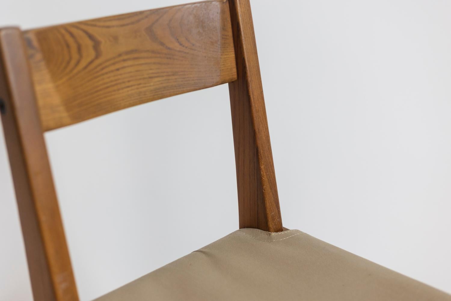 Fabric Pierre Chapo, Chair in Elm, 1960s
