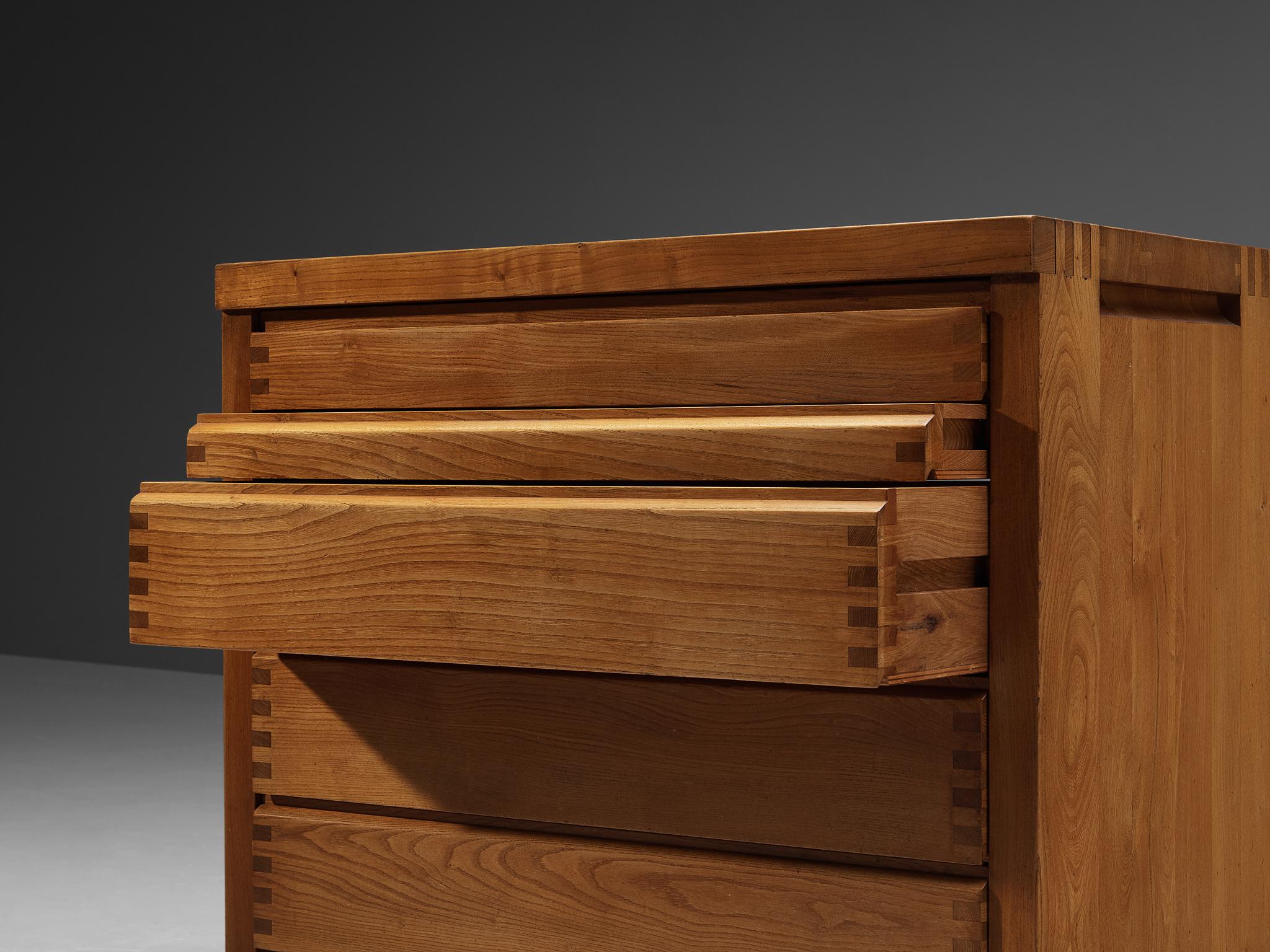 Early Pierre Chapo Chest of Drawers in Solid Elm 1