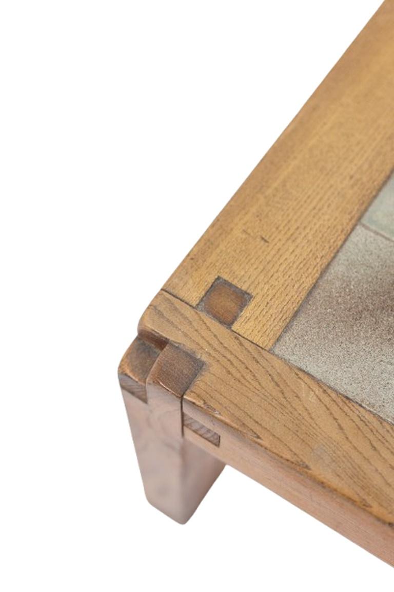 Pierre Chapo  Coffee table in blond elm and ceramic. Circa 1960 For Sale 1