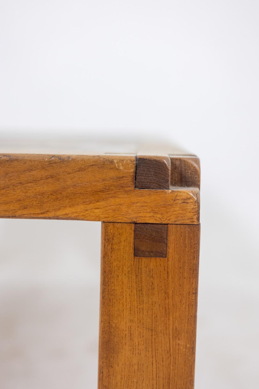 Pierre Chapo  Coffee table in blond elm and ceramic. Circa 1960 For Sale 3